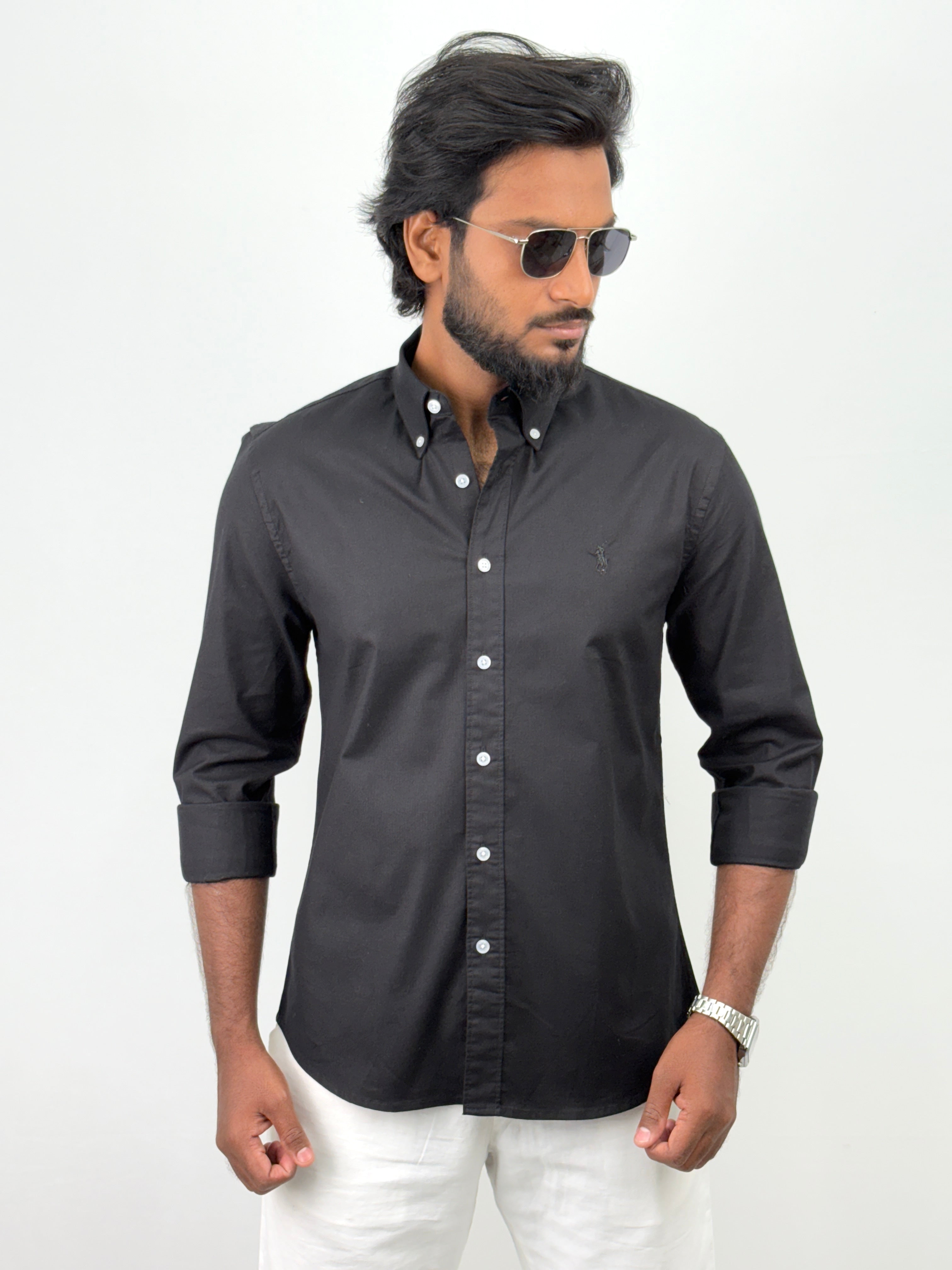 Black Oxford Plain Shirt