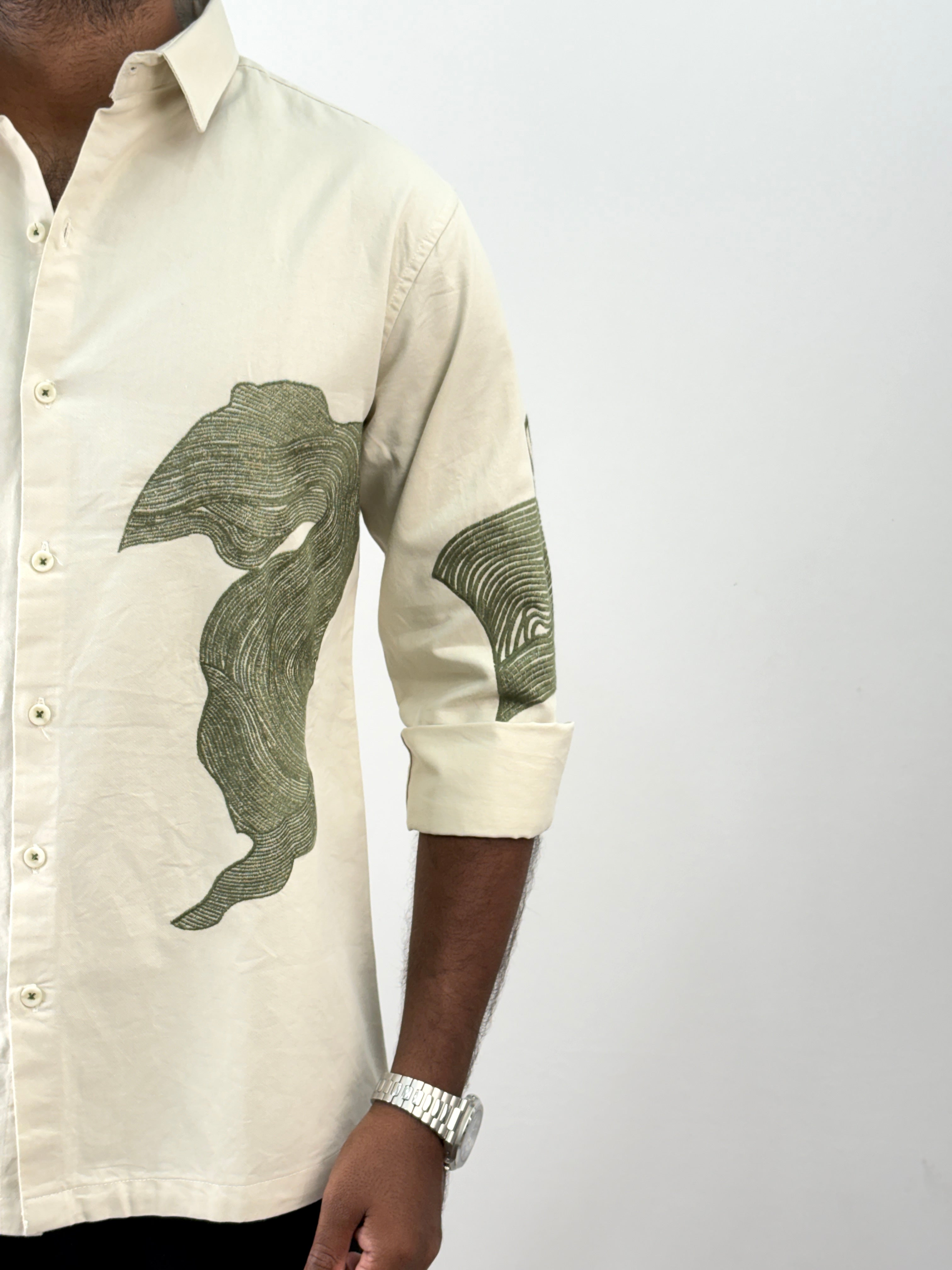 Cream Embroidery Shirt