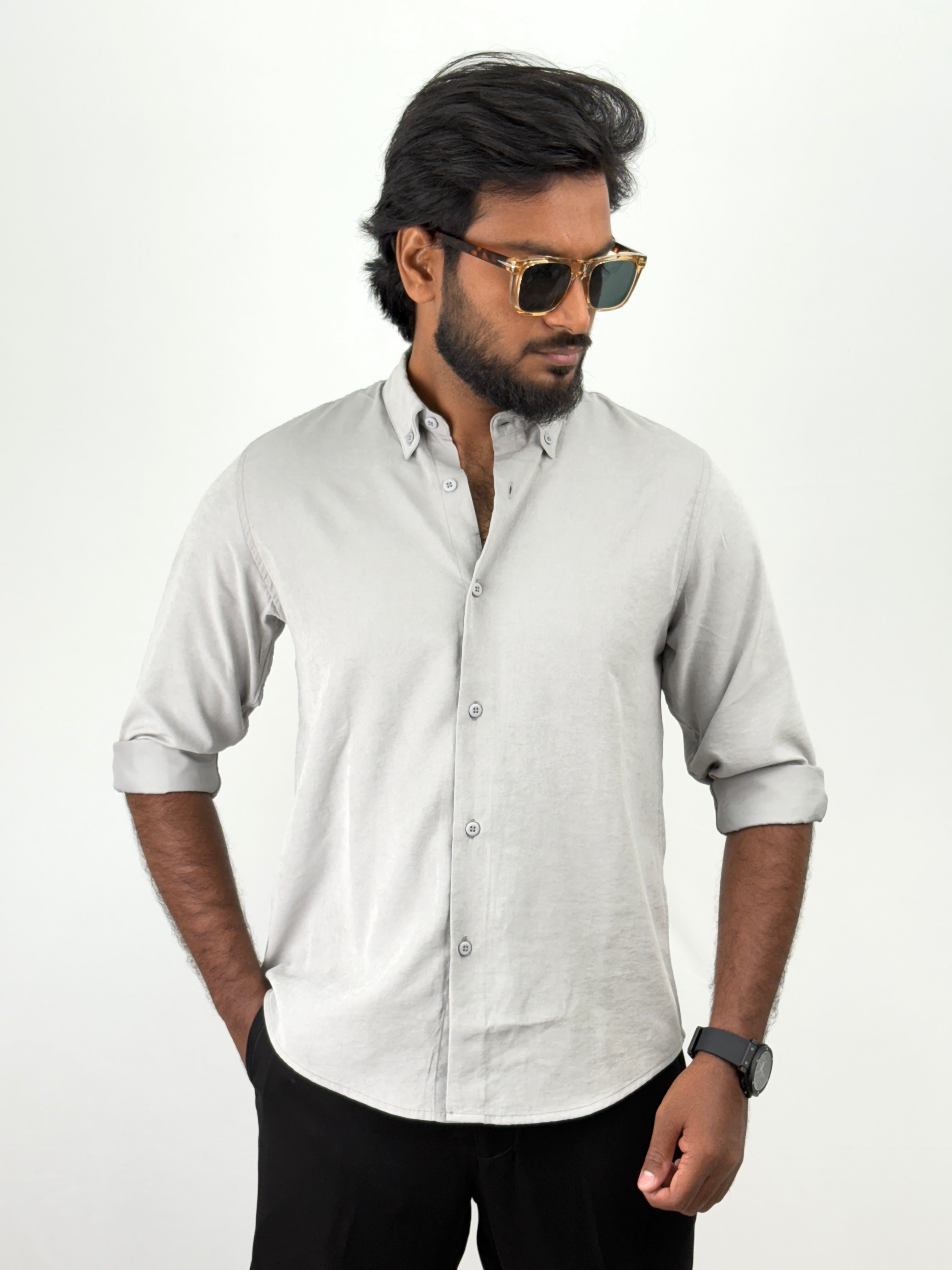 Grey IMP Velvet Shirt