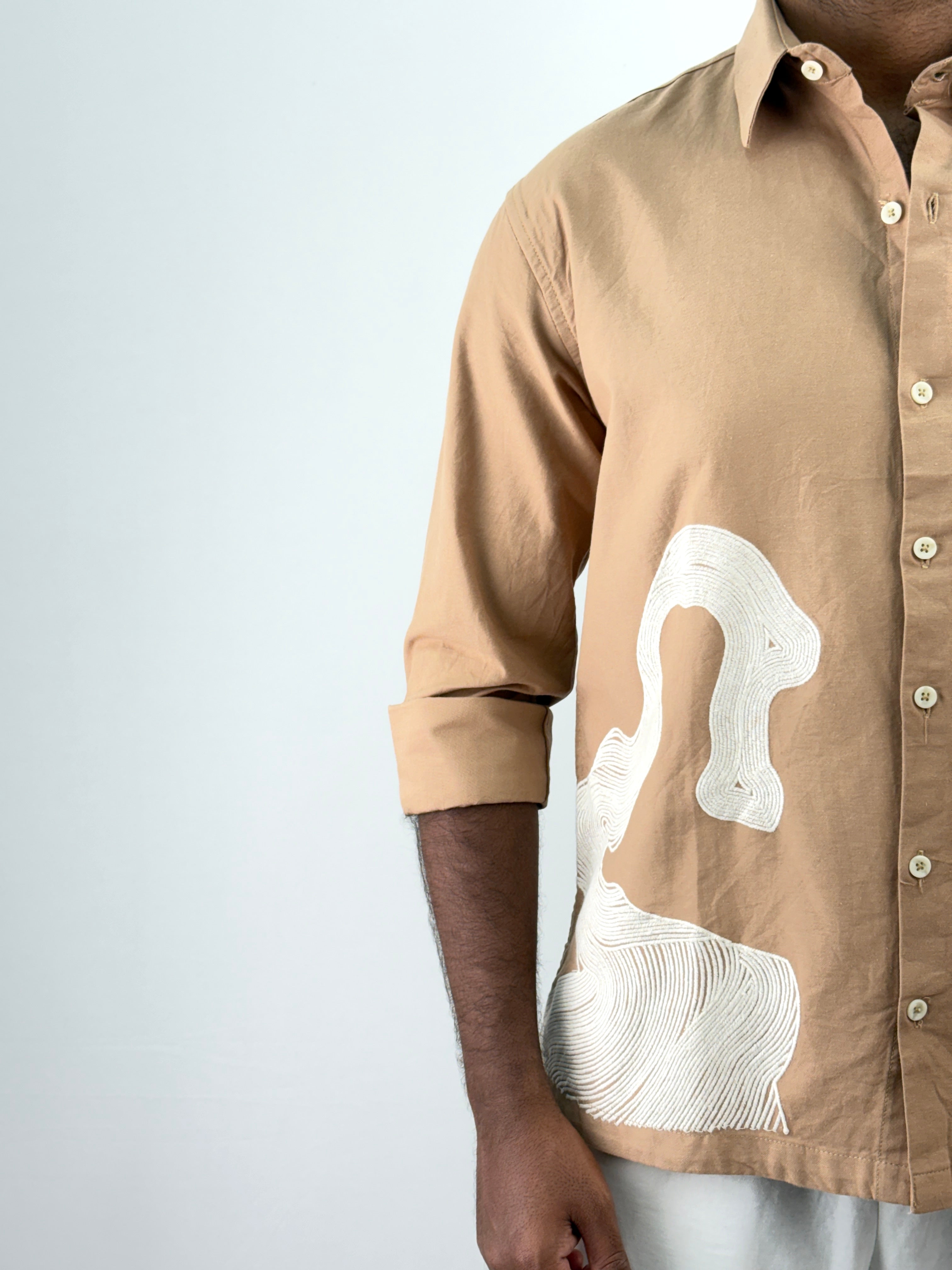 Khaki Embroidery Shirt