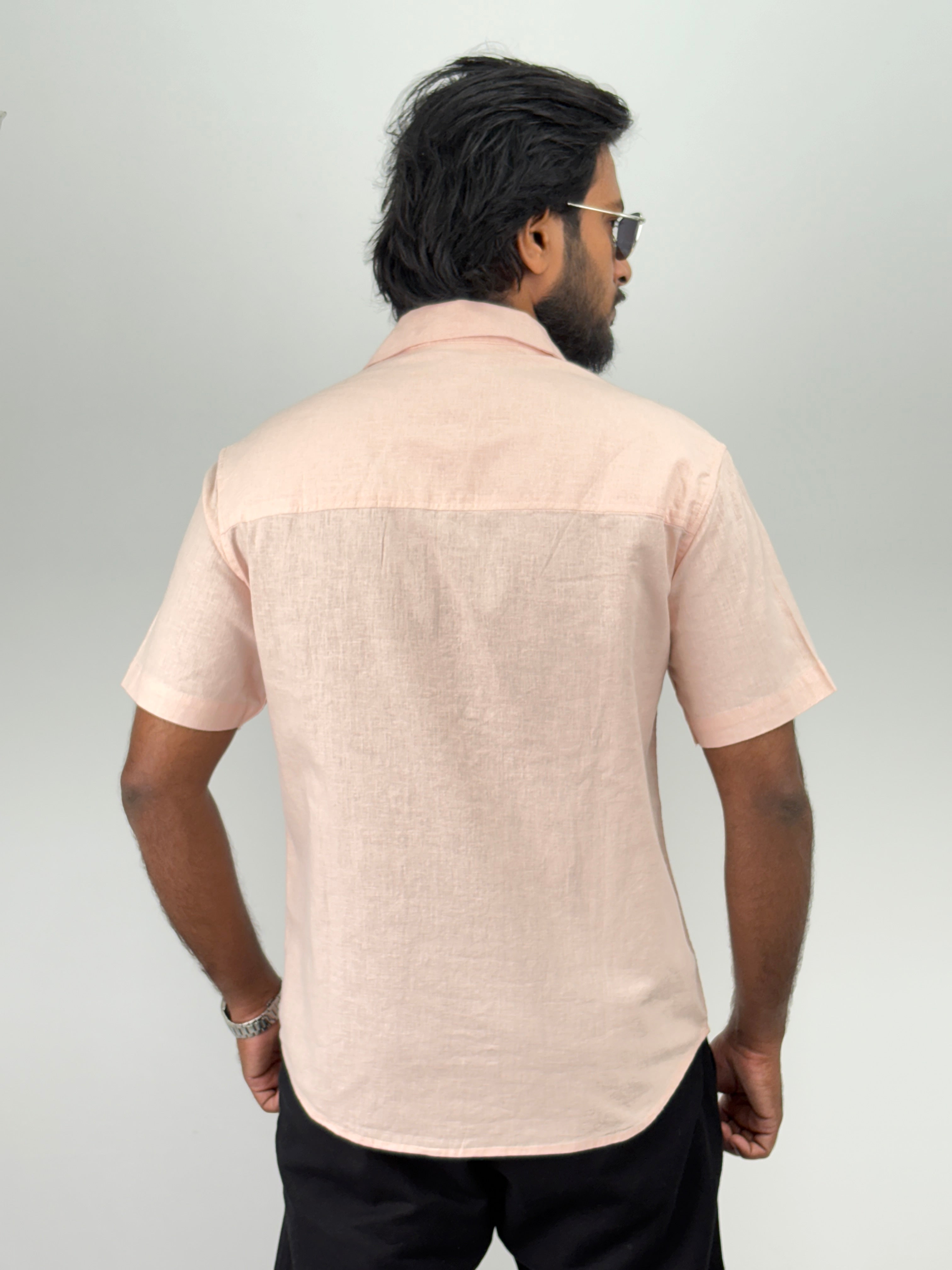 Fawn Half Sleeve Embroidery Shirt