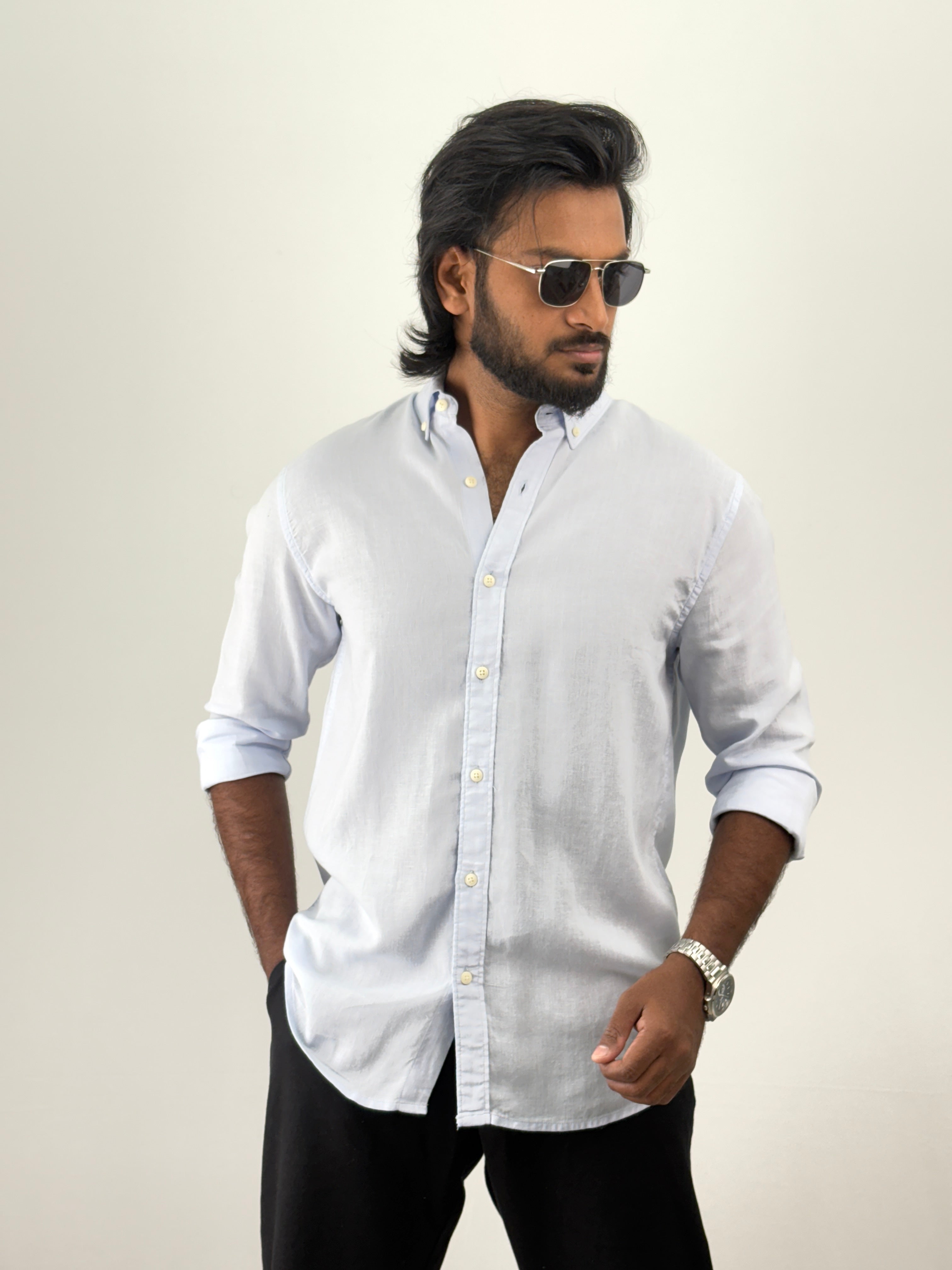 Light Blue Linen Shirt 1