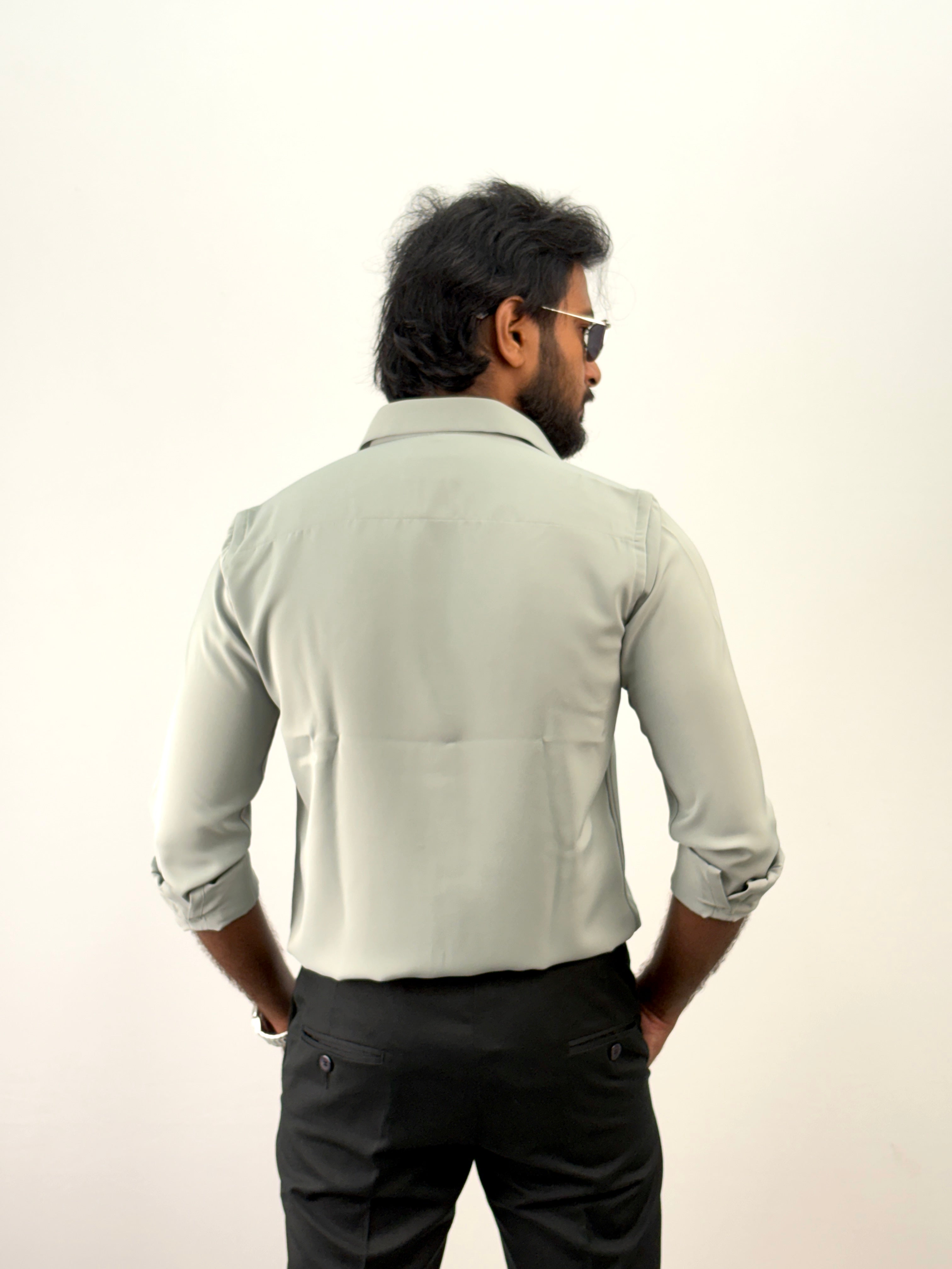 Light green Luxury Designer Stone Work Shirt 17