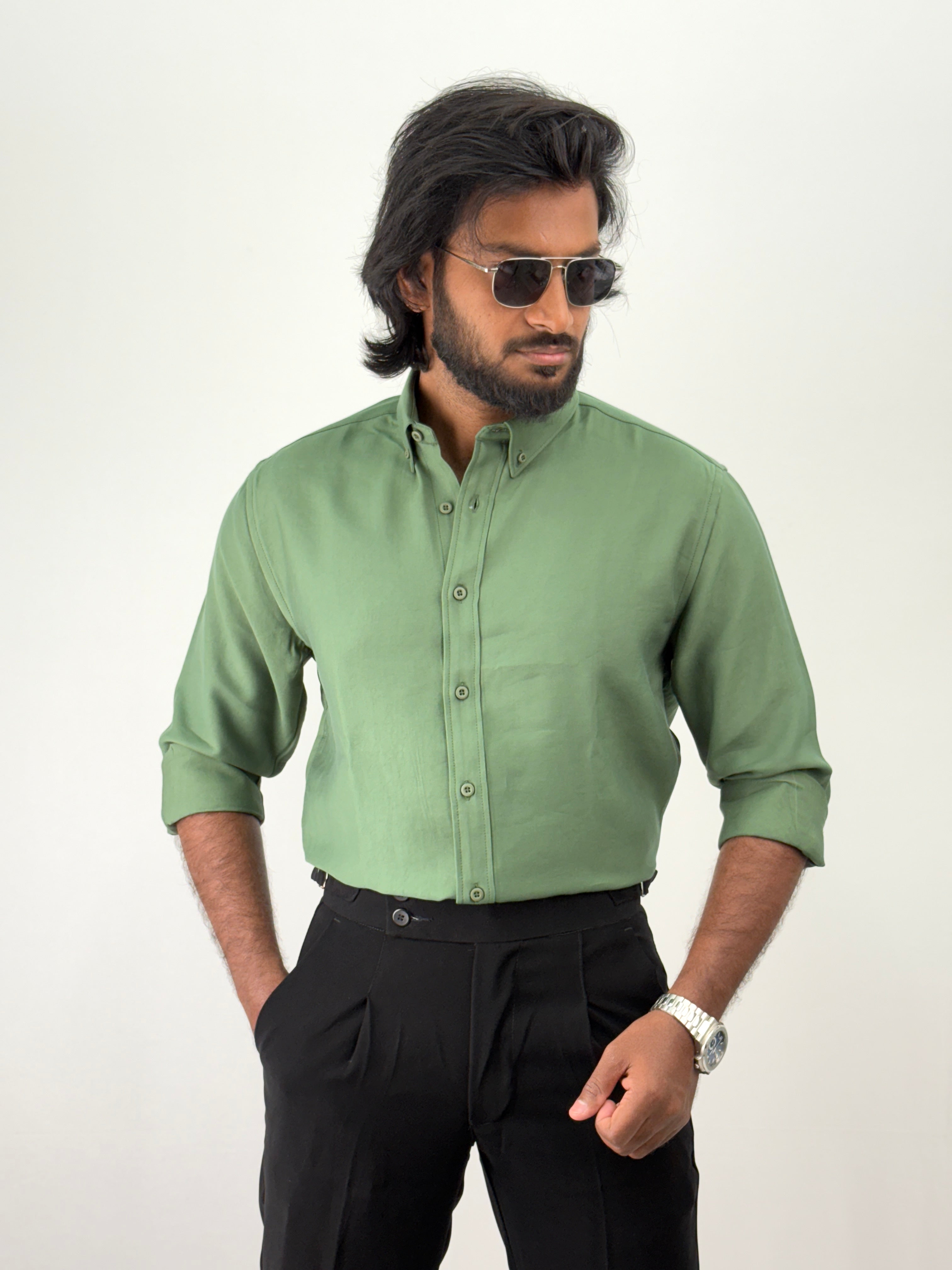 Green IMP Plain Shirt 1