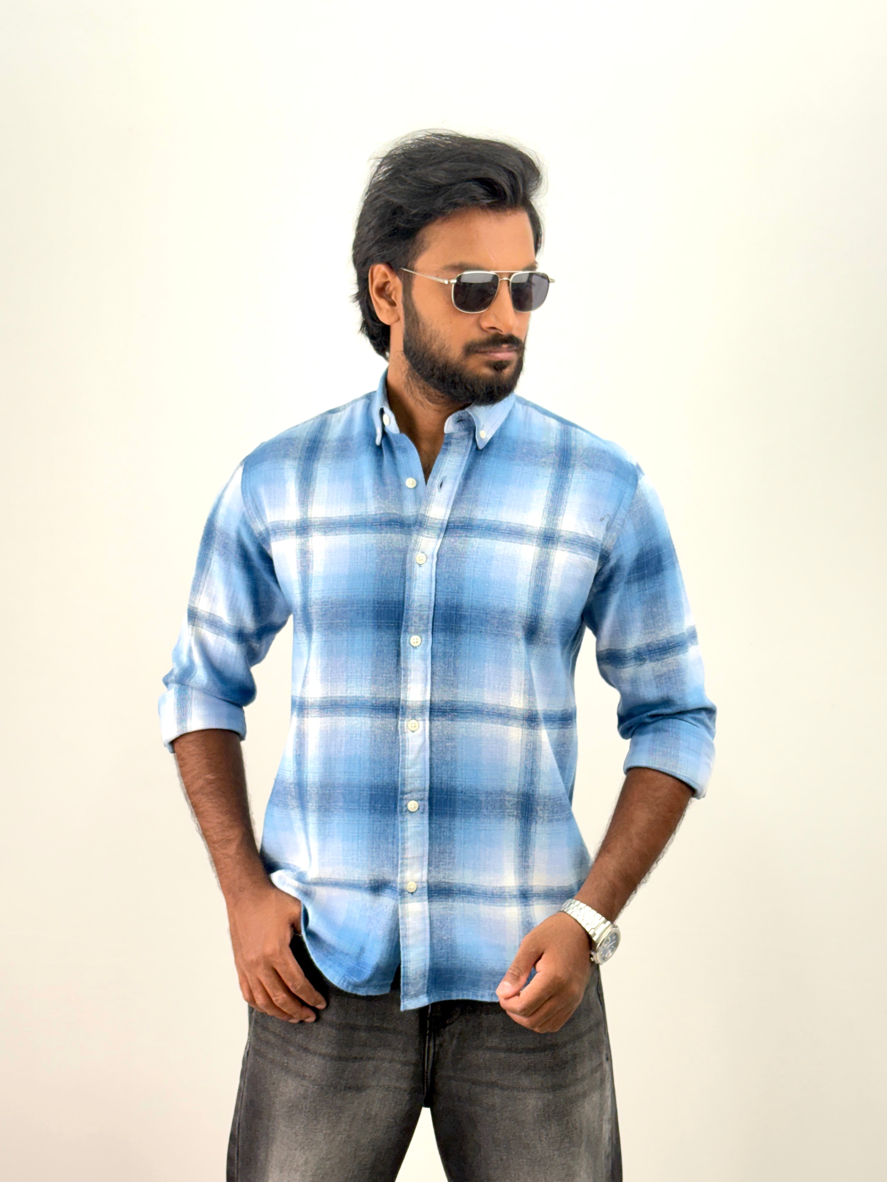 Sky Blue Flannel Shirt