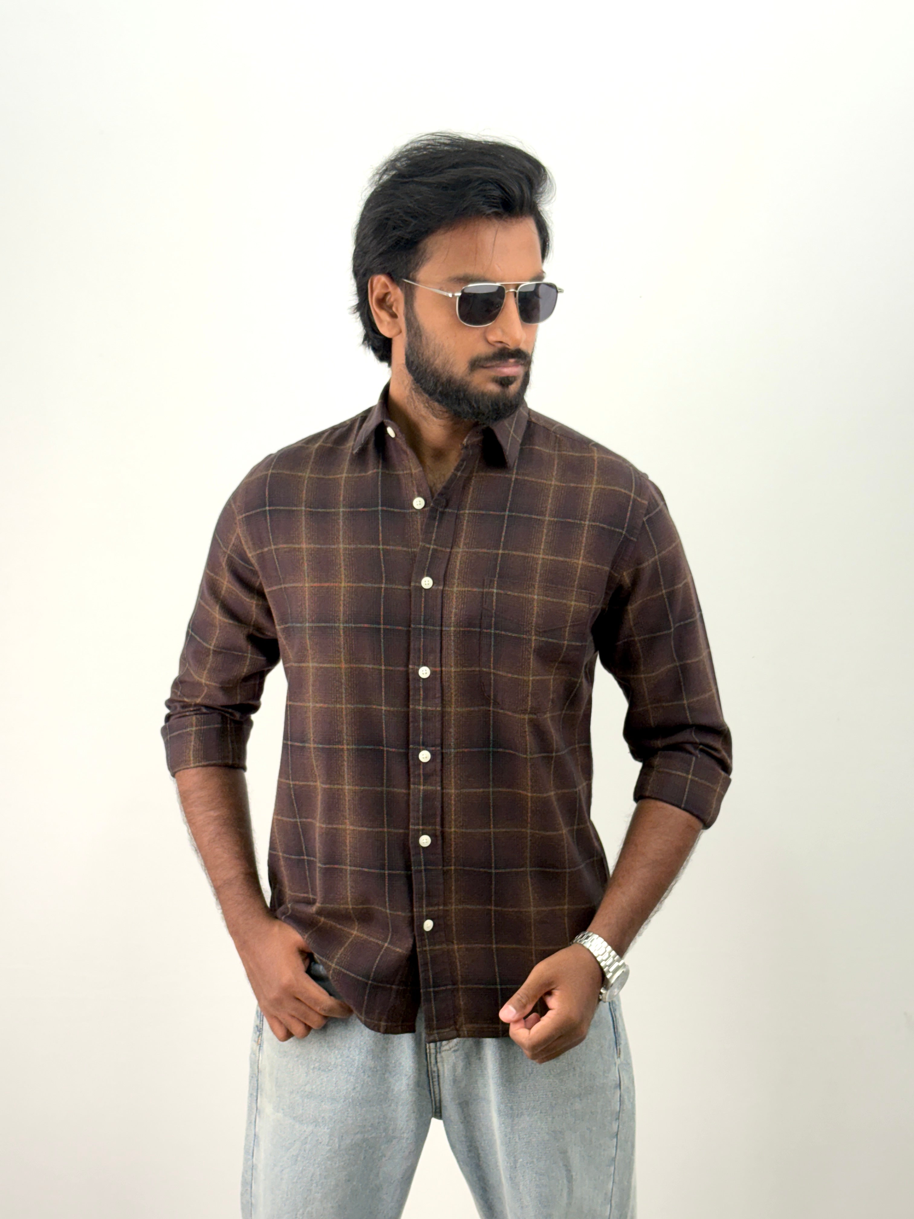 Coffee Flannel Shirt
