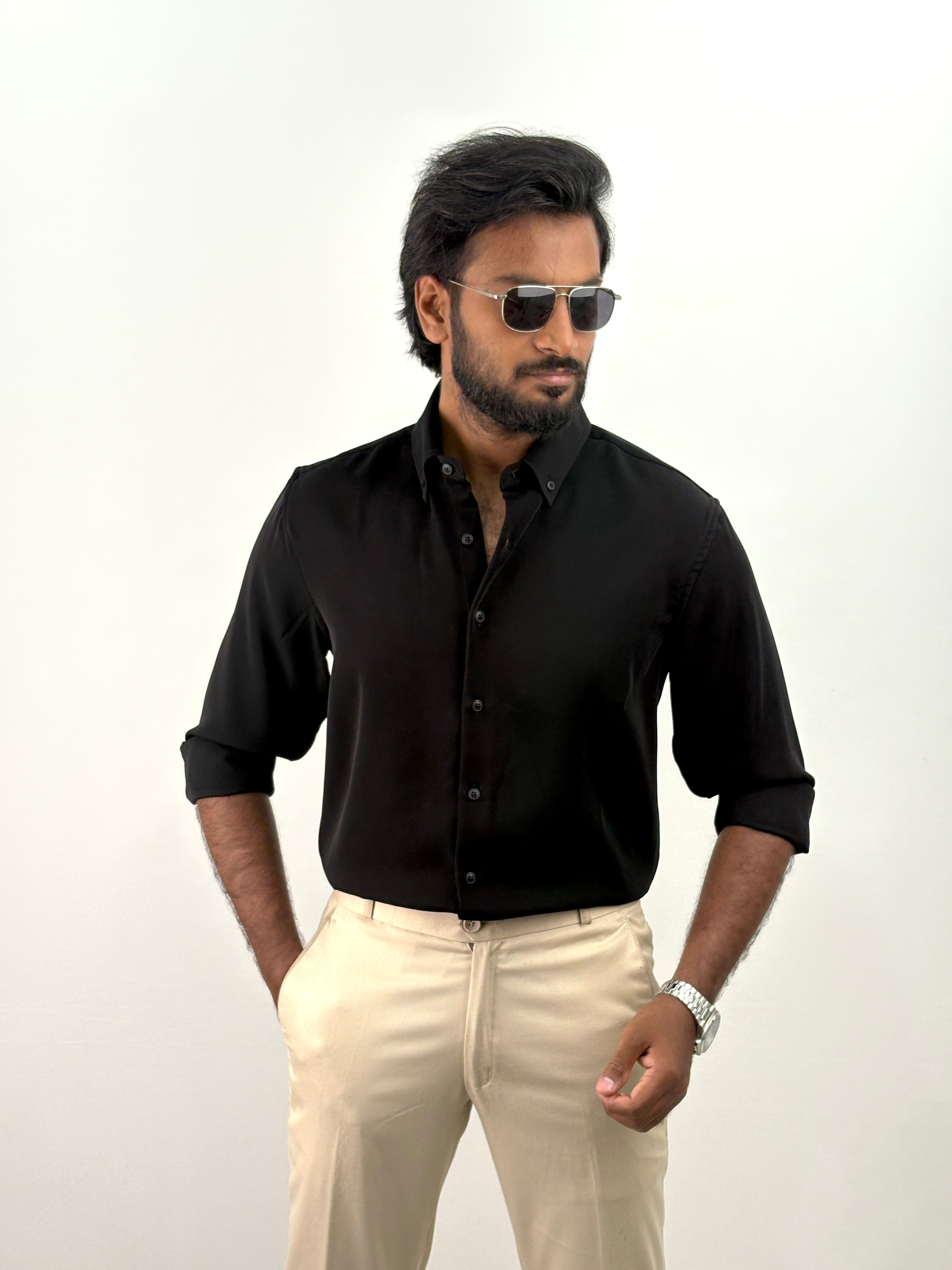 Black Luxury Plain Shirt