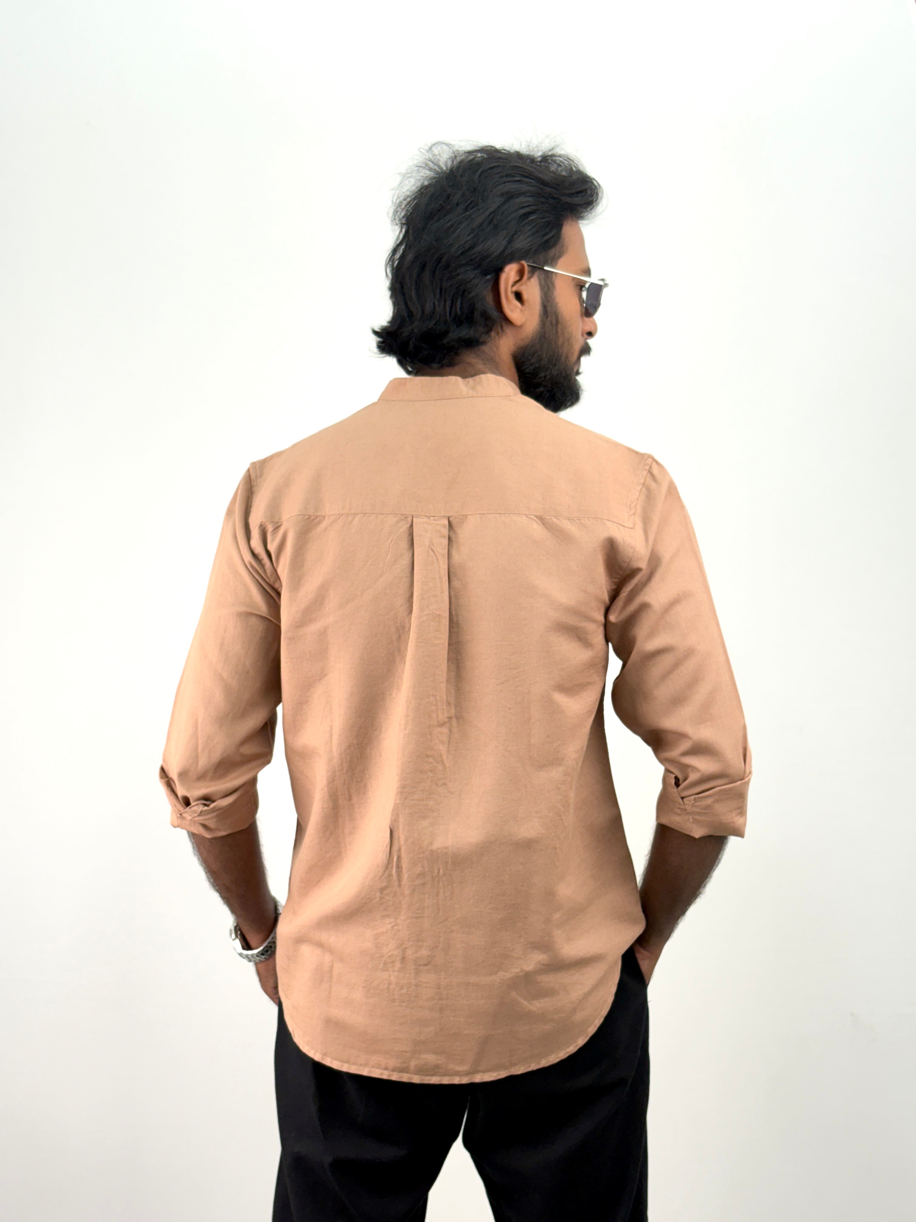 Fawn Mandarin Collar Shirt