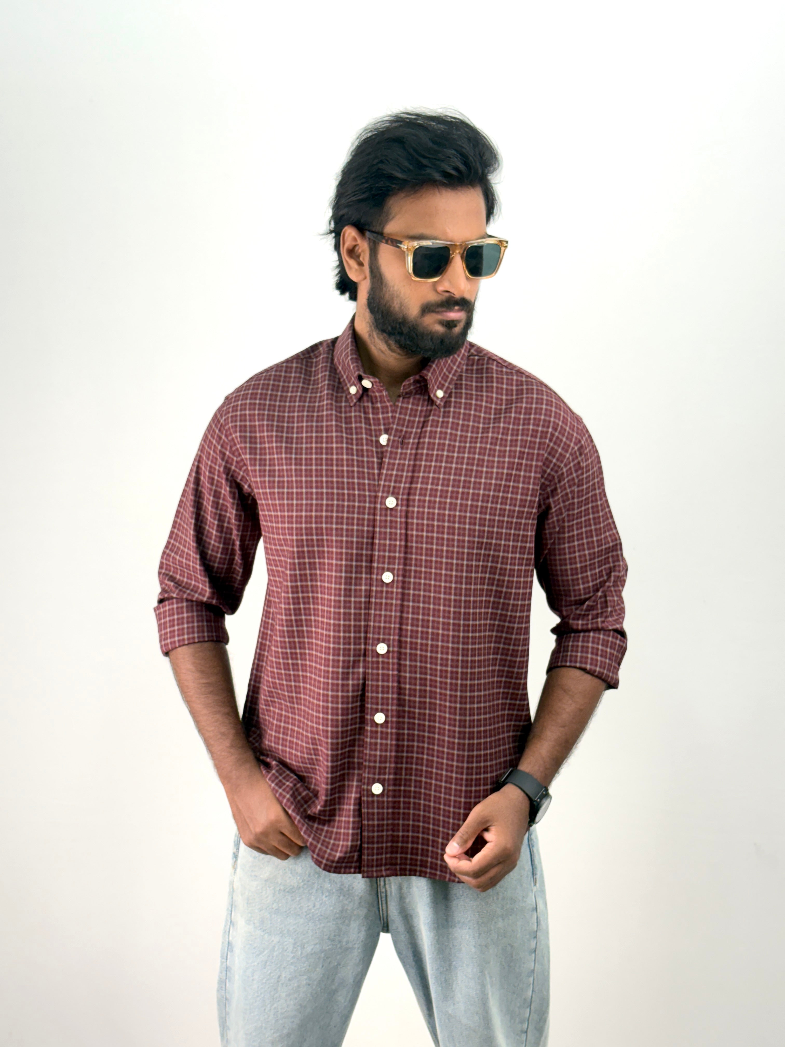 Maroon Flannel Shirt