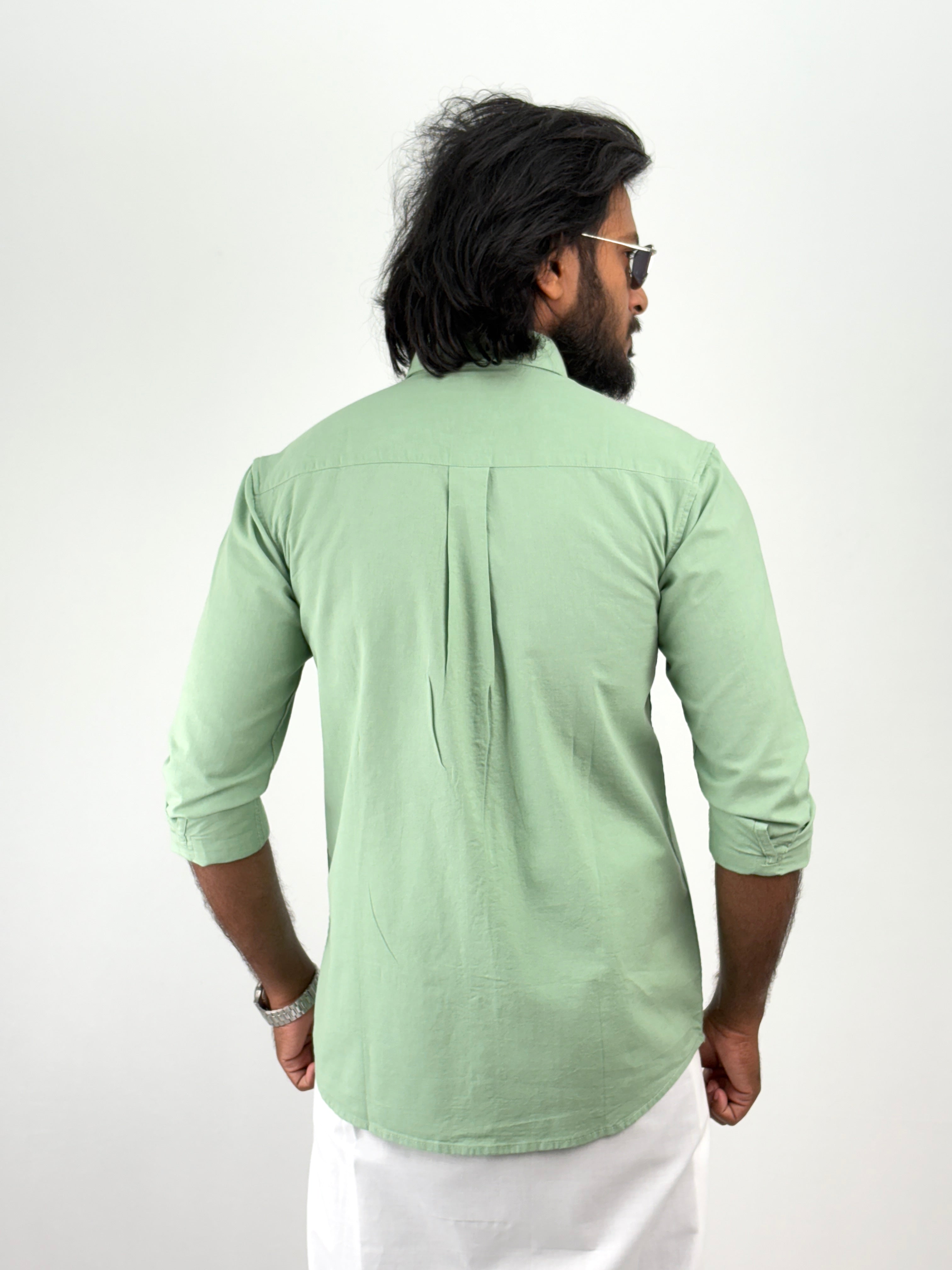 Slate Green Linen Shirt 1
