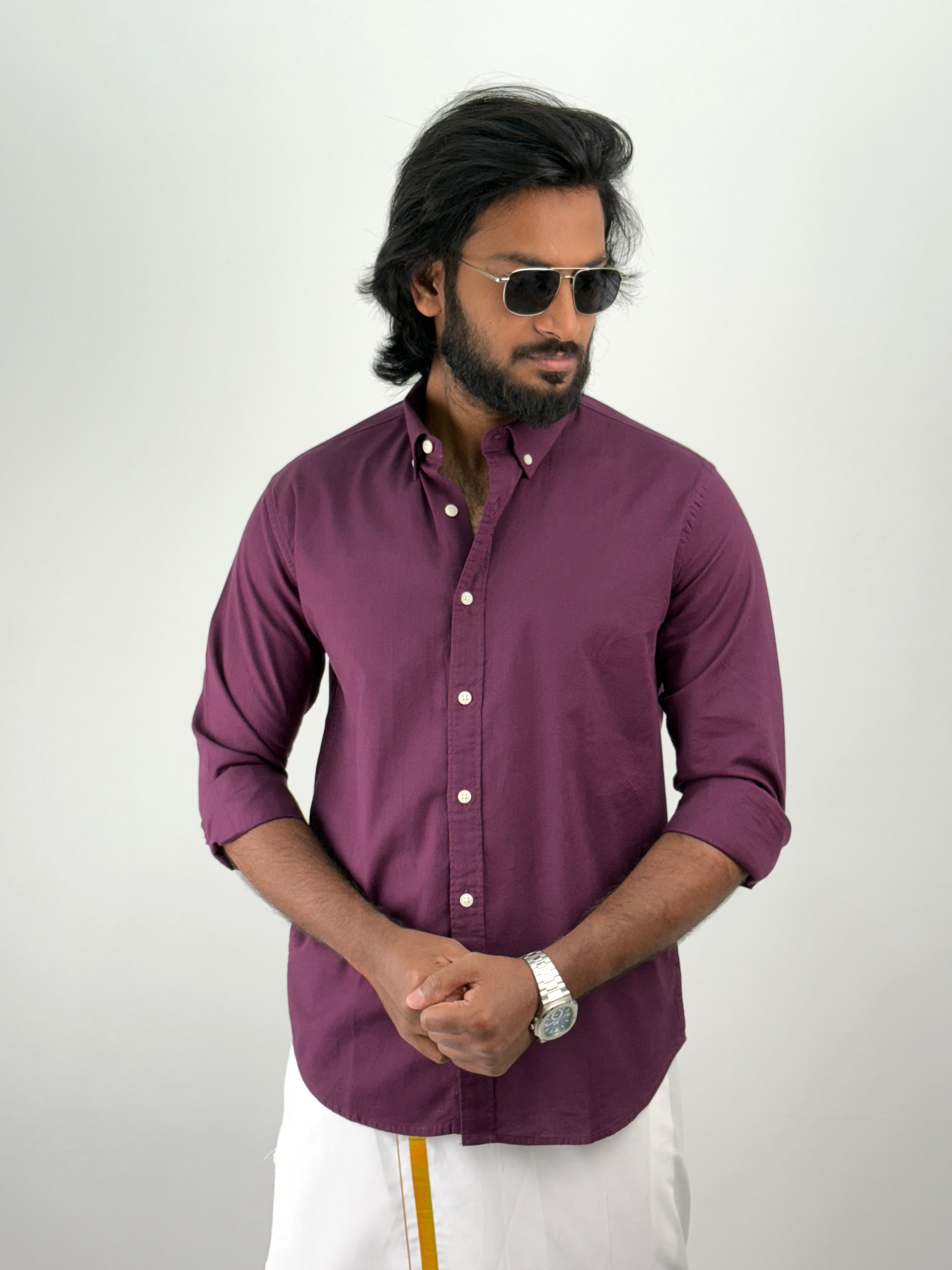 Wine Linen Shirt 1