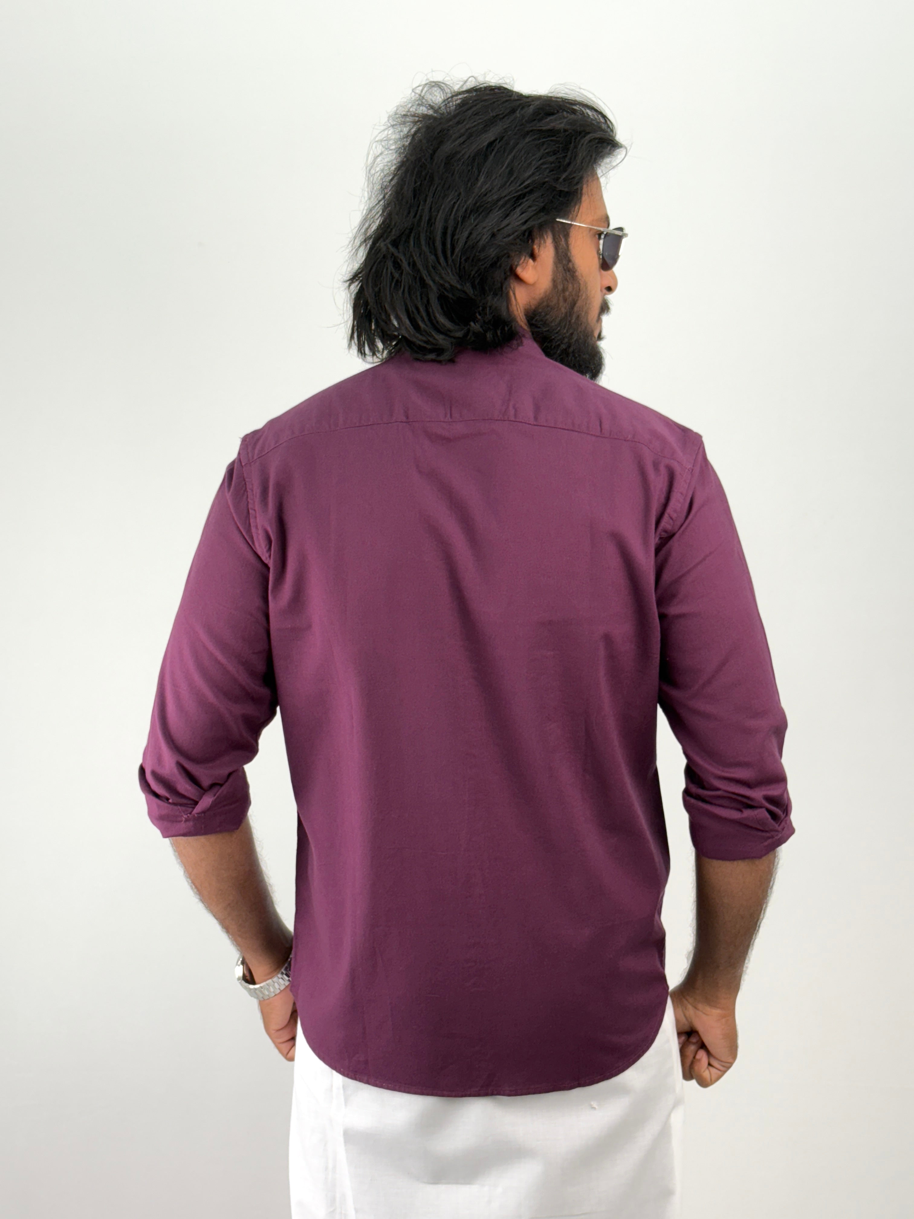 Wine Linen Shirt 1