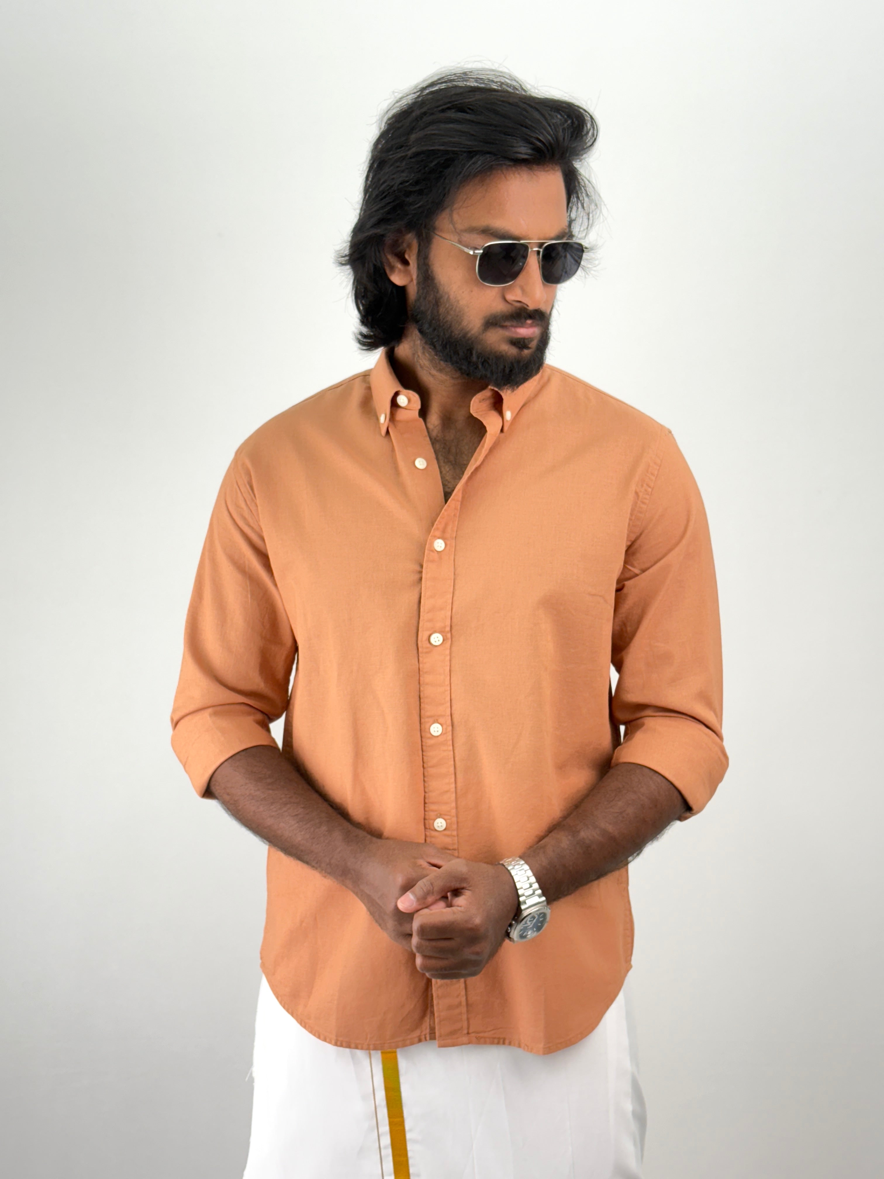 Light Orange Linen Shirt 1
