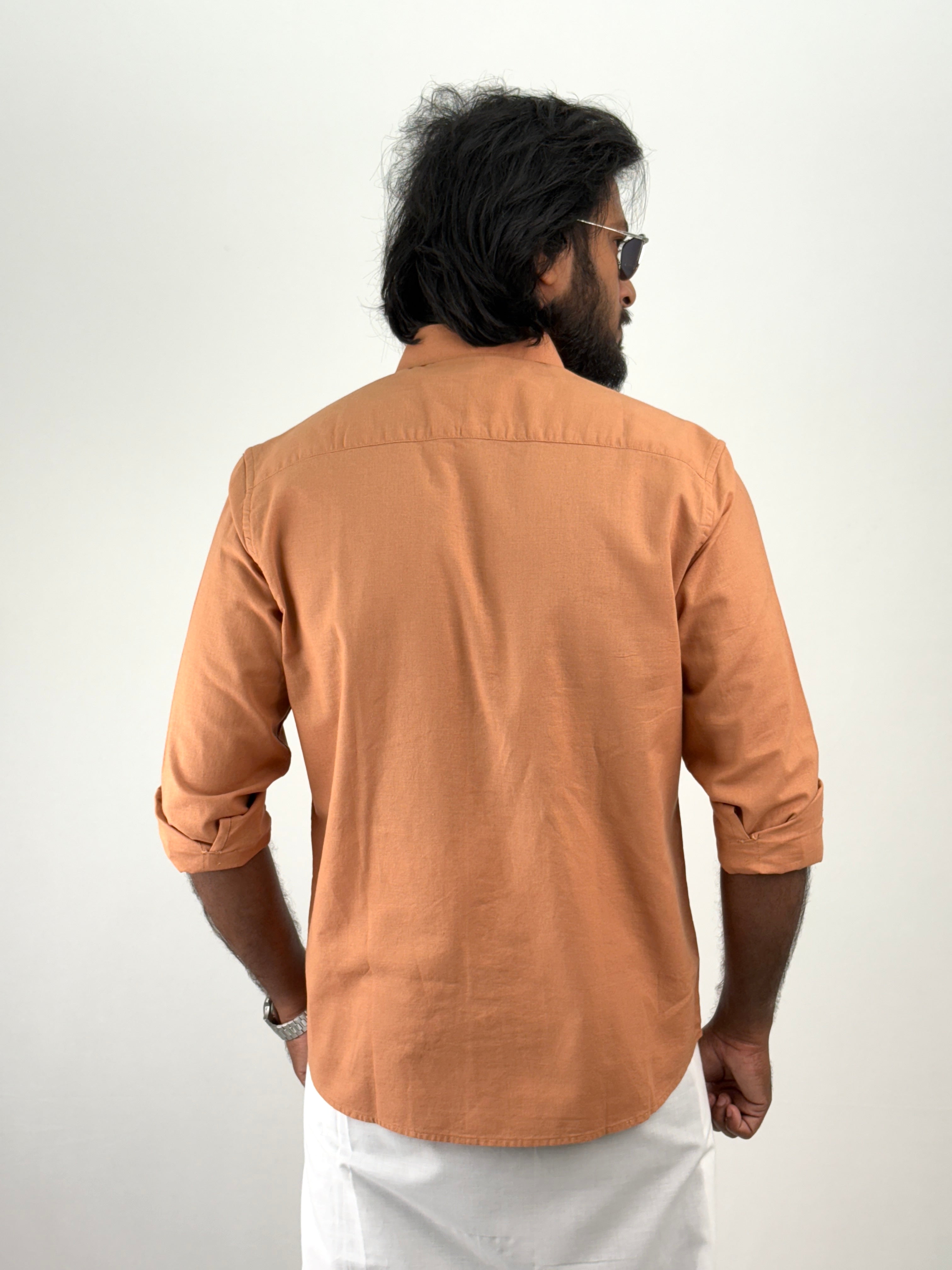 Light Orange Linen Shirt 1