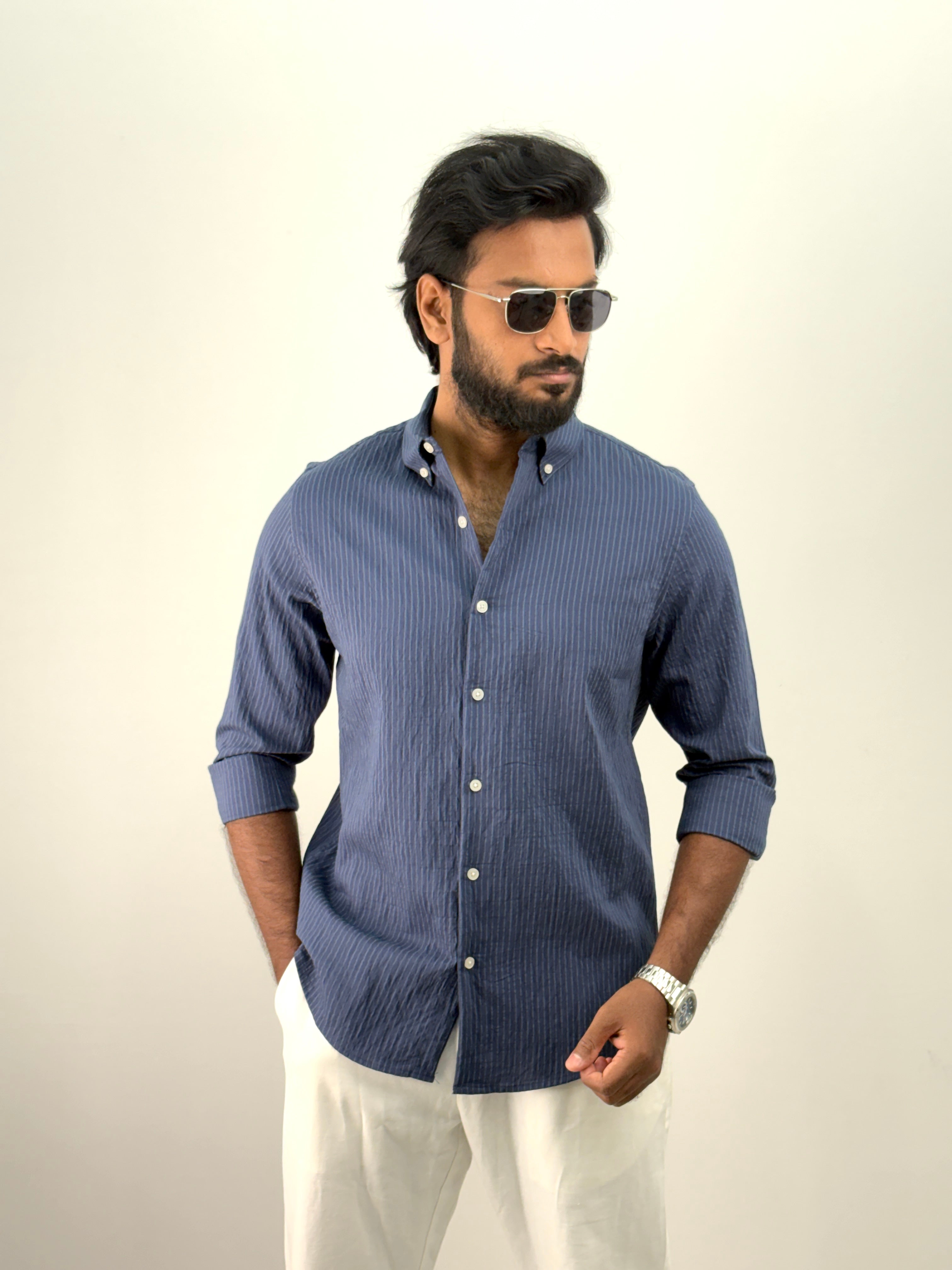 Navy IMP Stripe Shirt