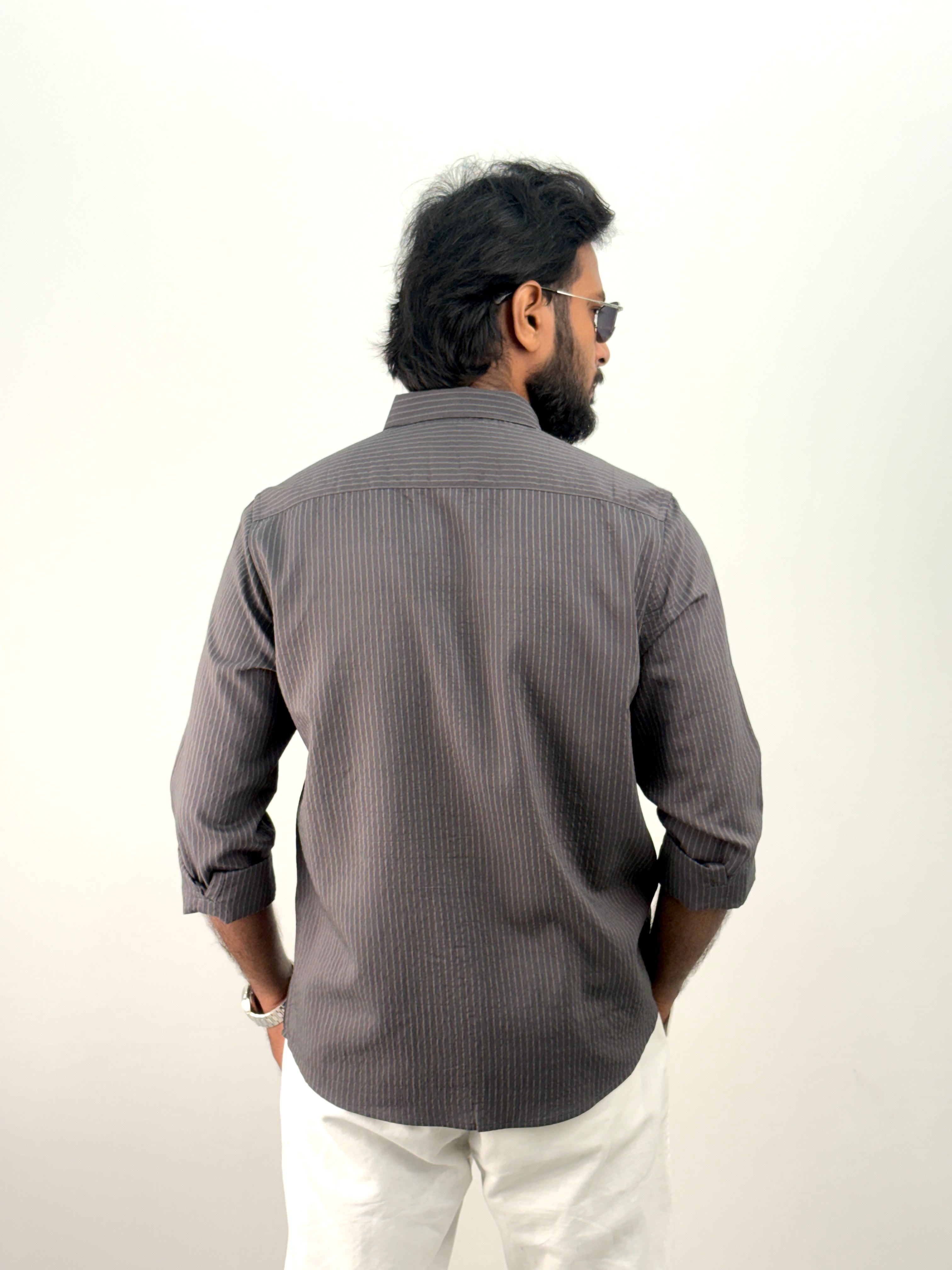 Grey IMP Stripe Shirt