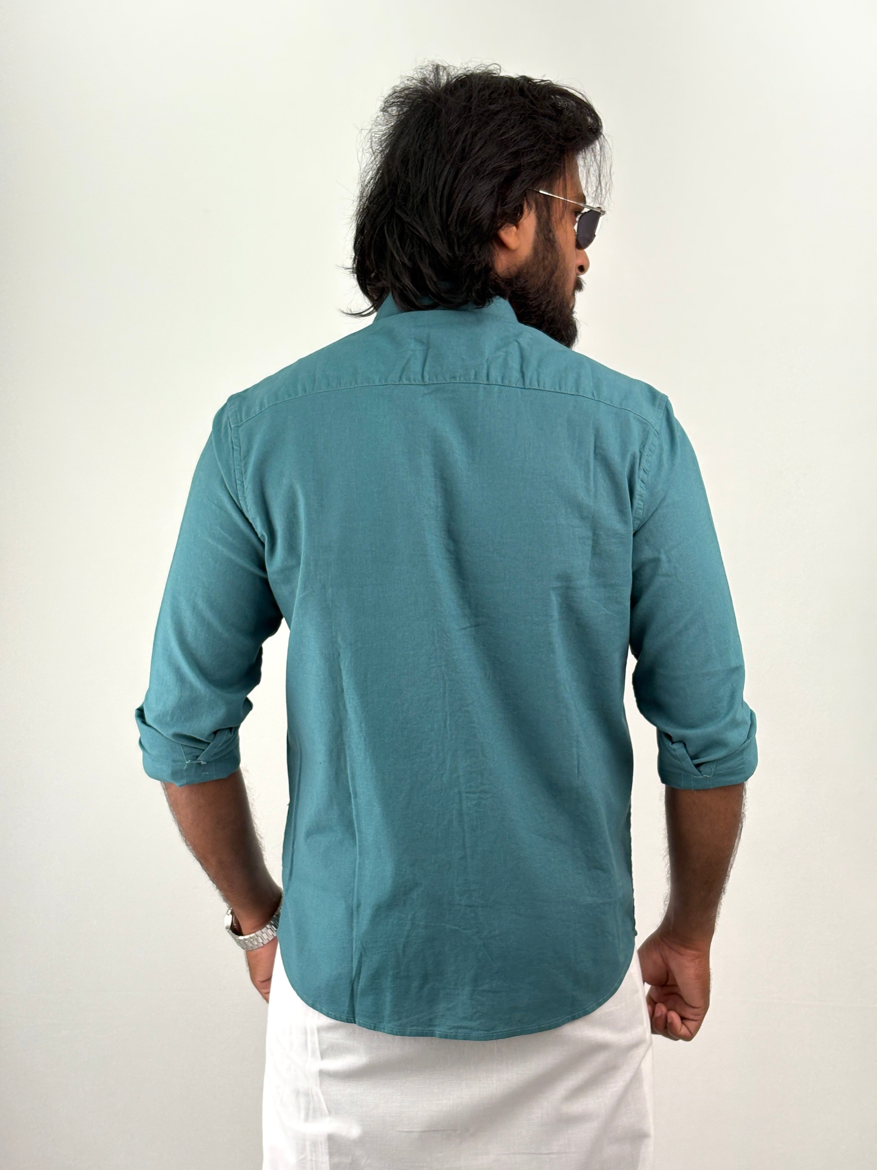 Peacock Linen Shirt 1