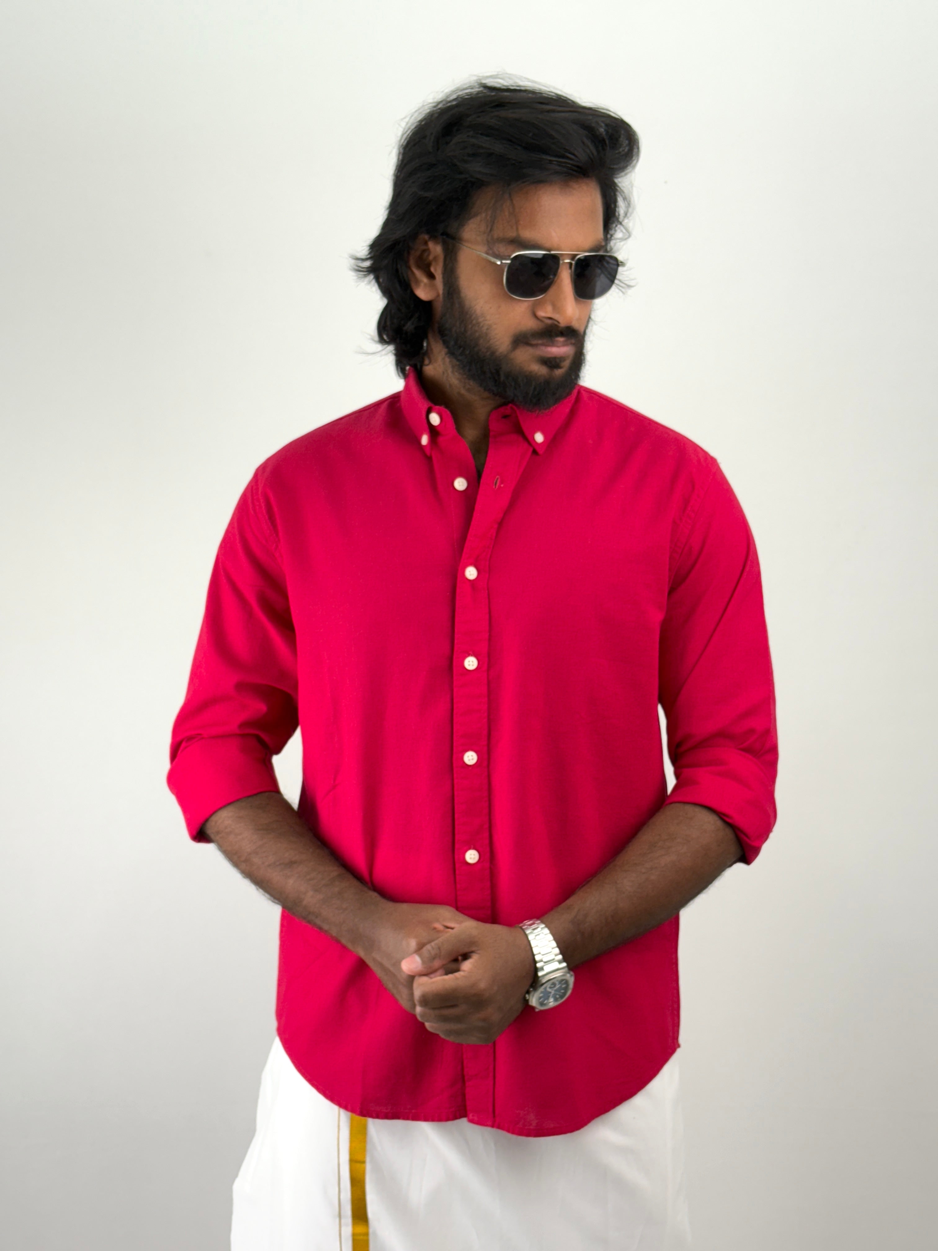 Red Linen Shirt 1