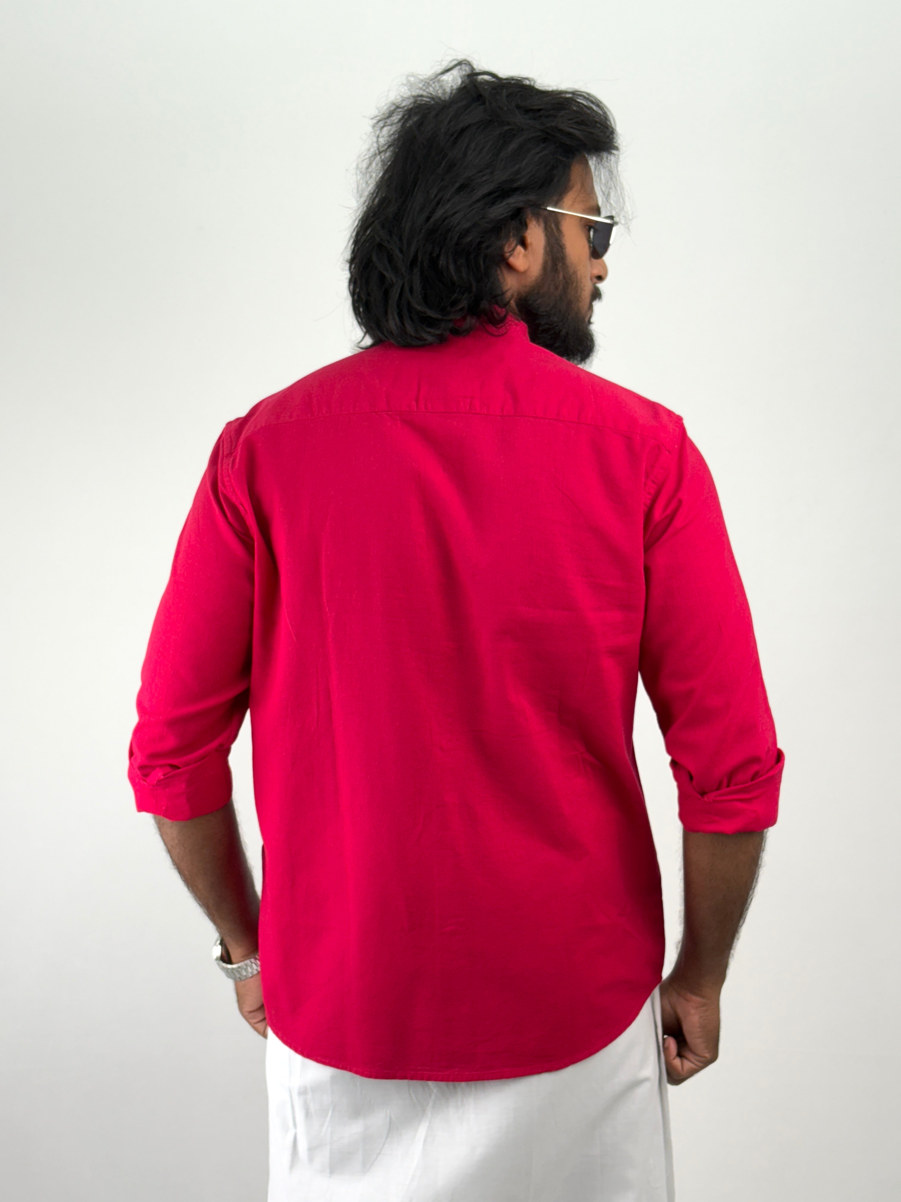 Red Linen Shirt 1