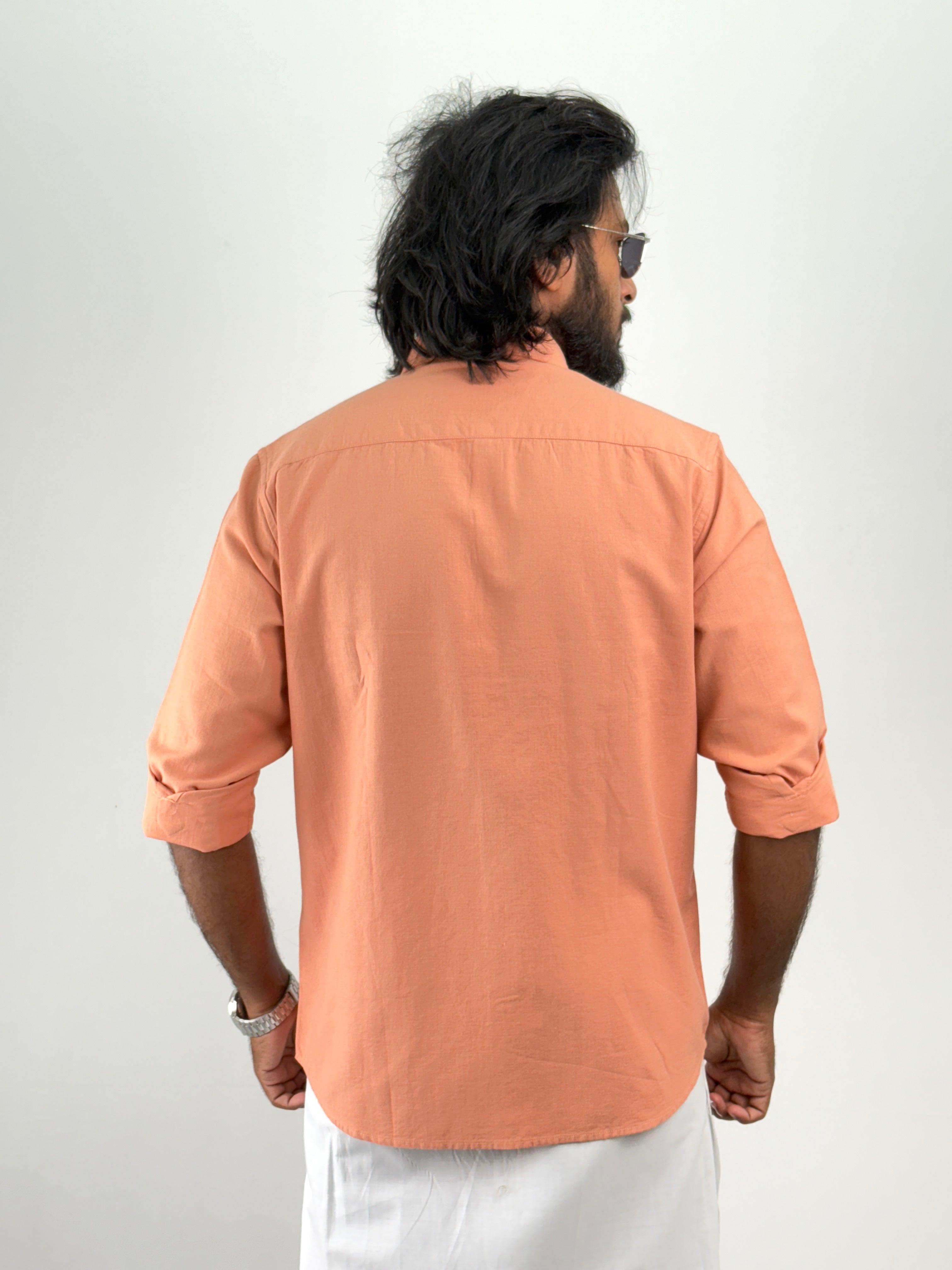 Orange Linen Shirt 1