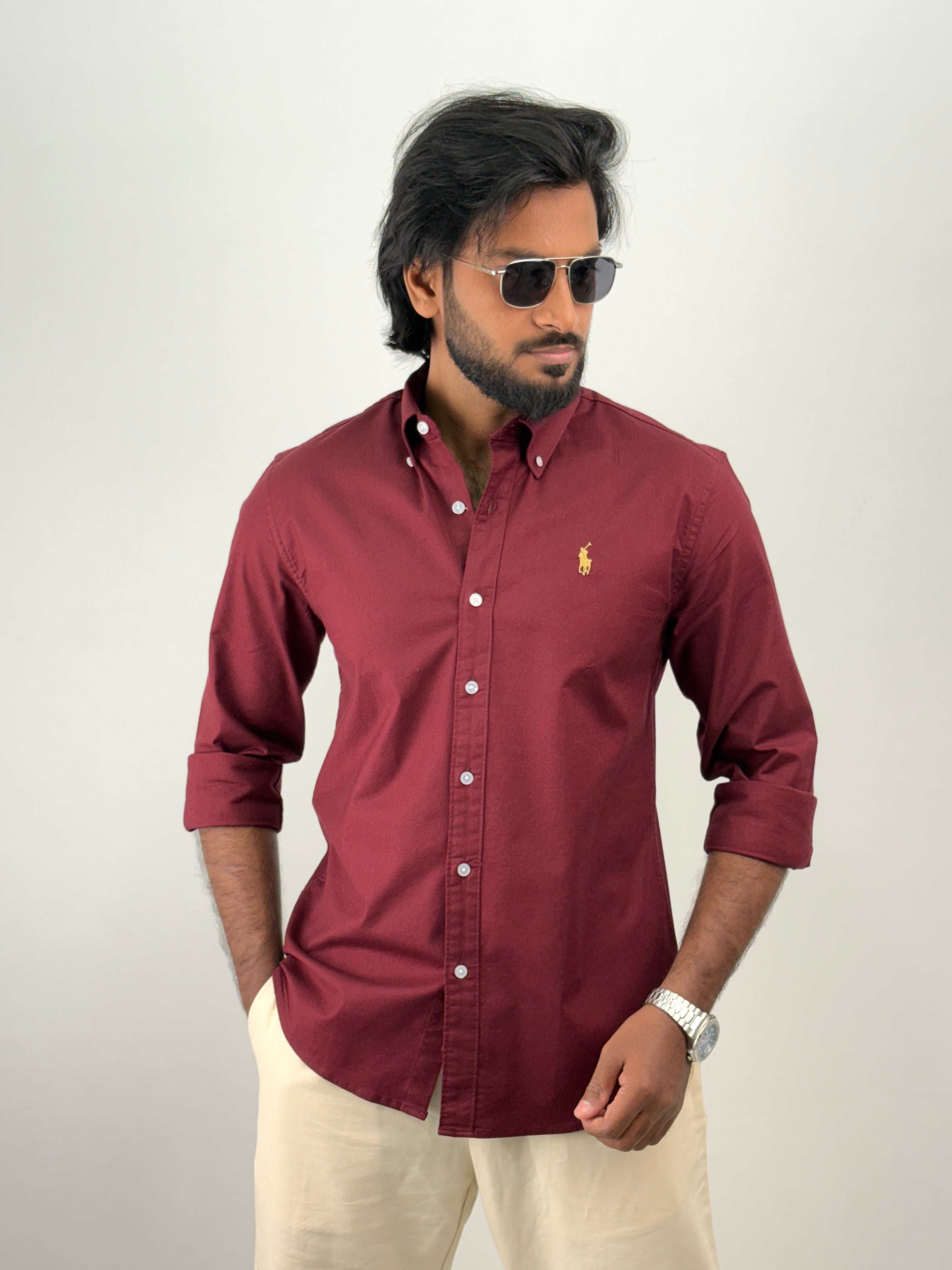 Maroon Plain Shirt