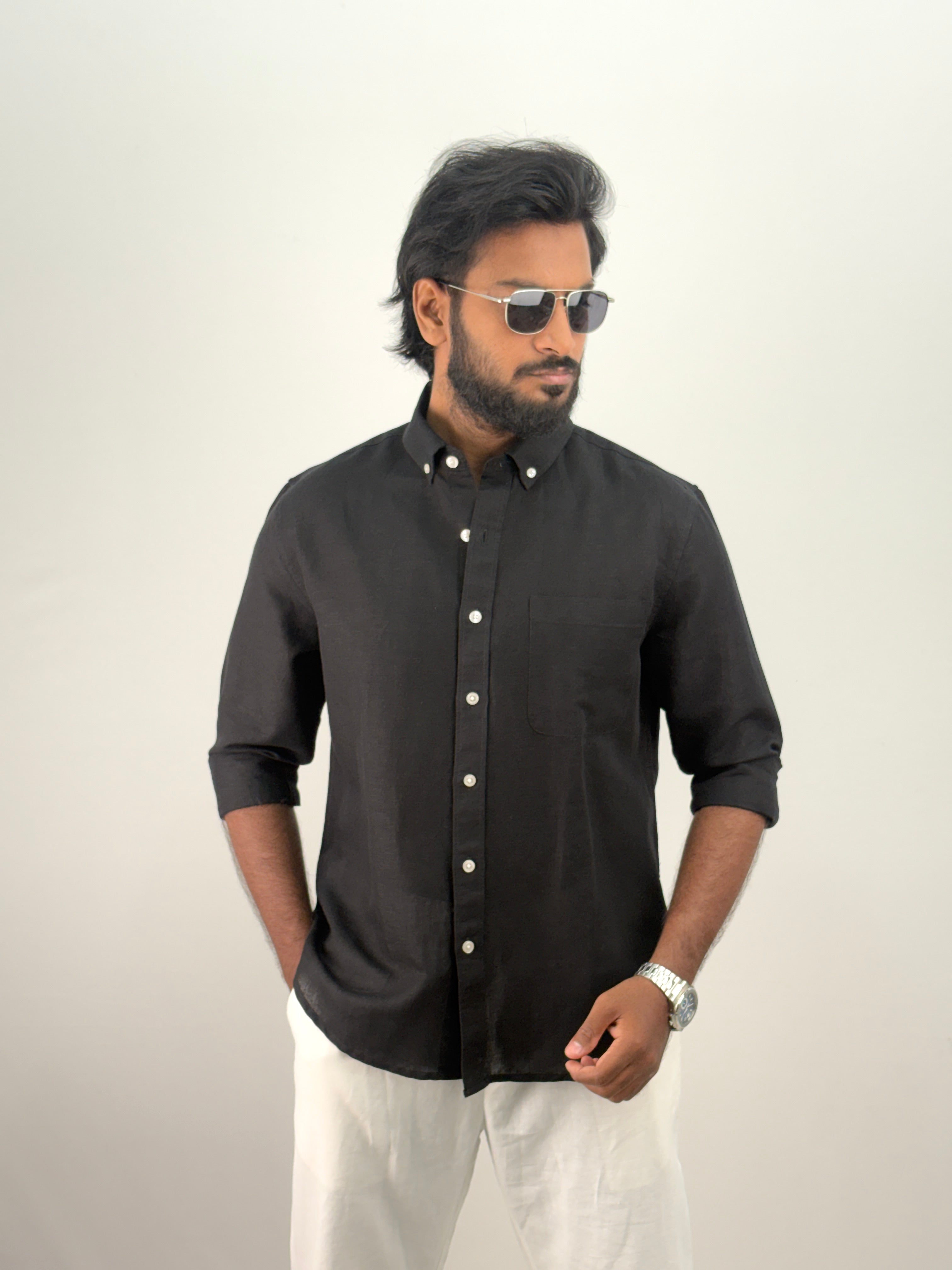Black Linen Shirt