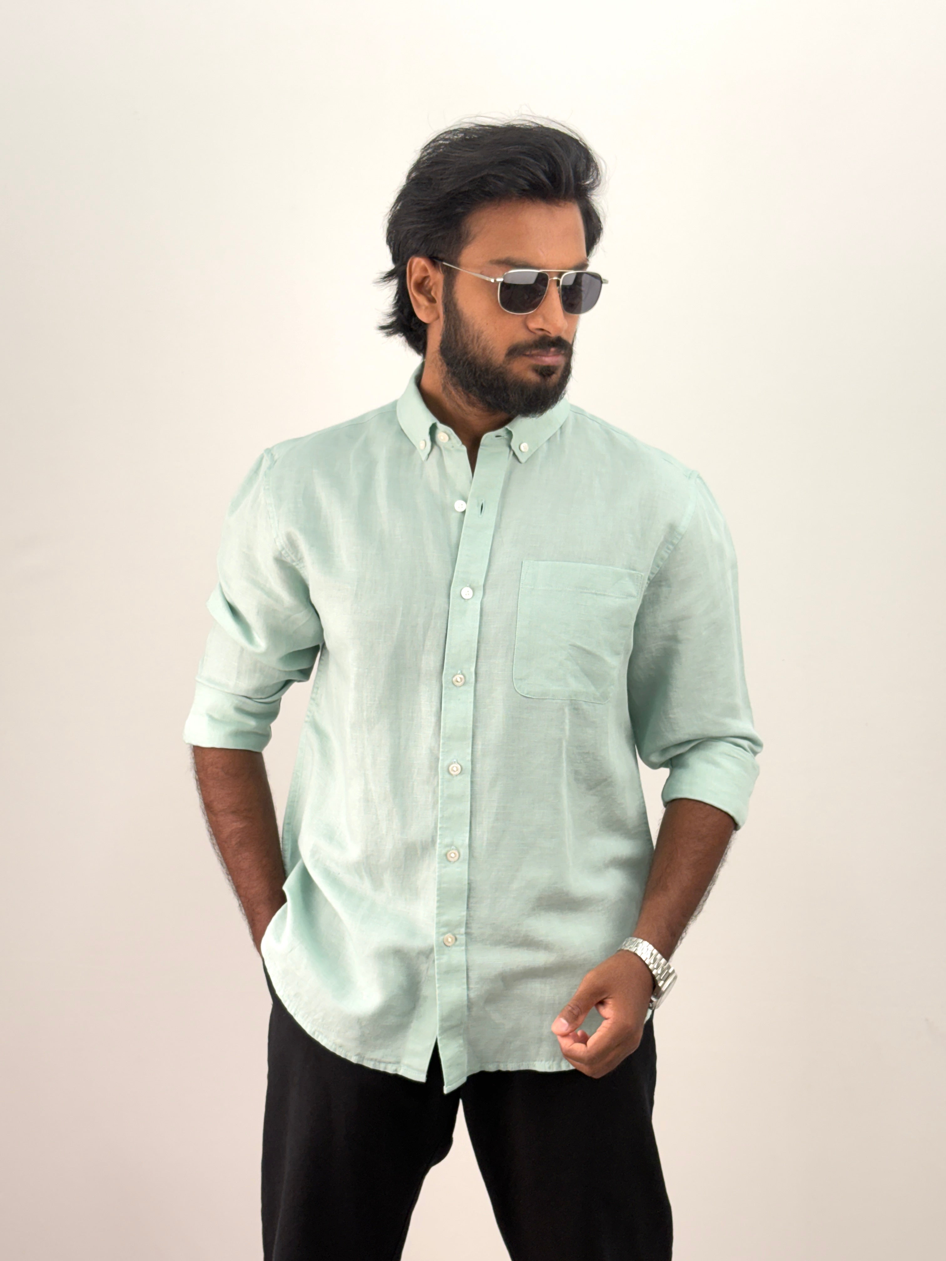 Light Green Linen Shirt