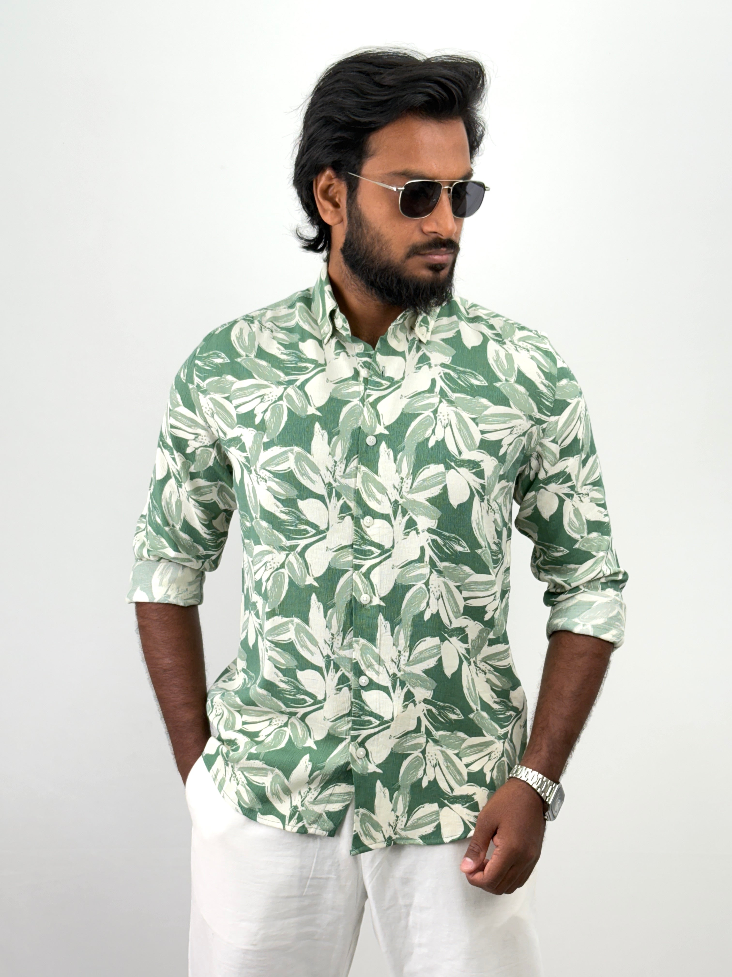 Green Printed Shirt