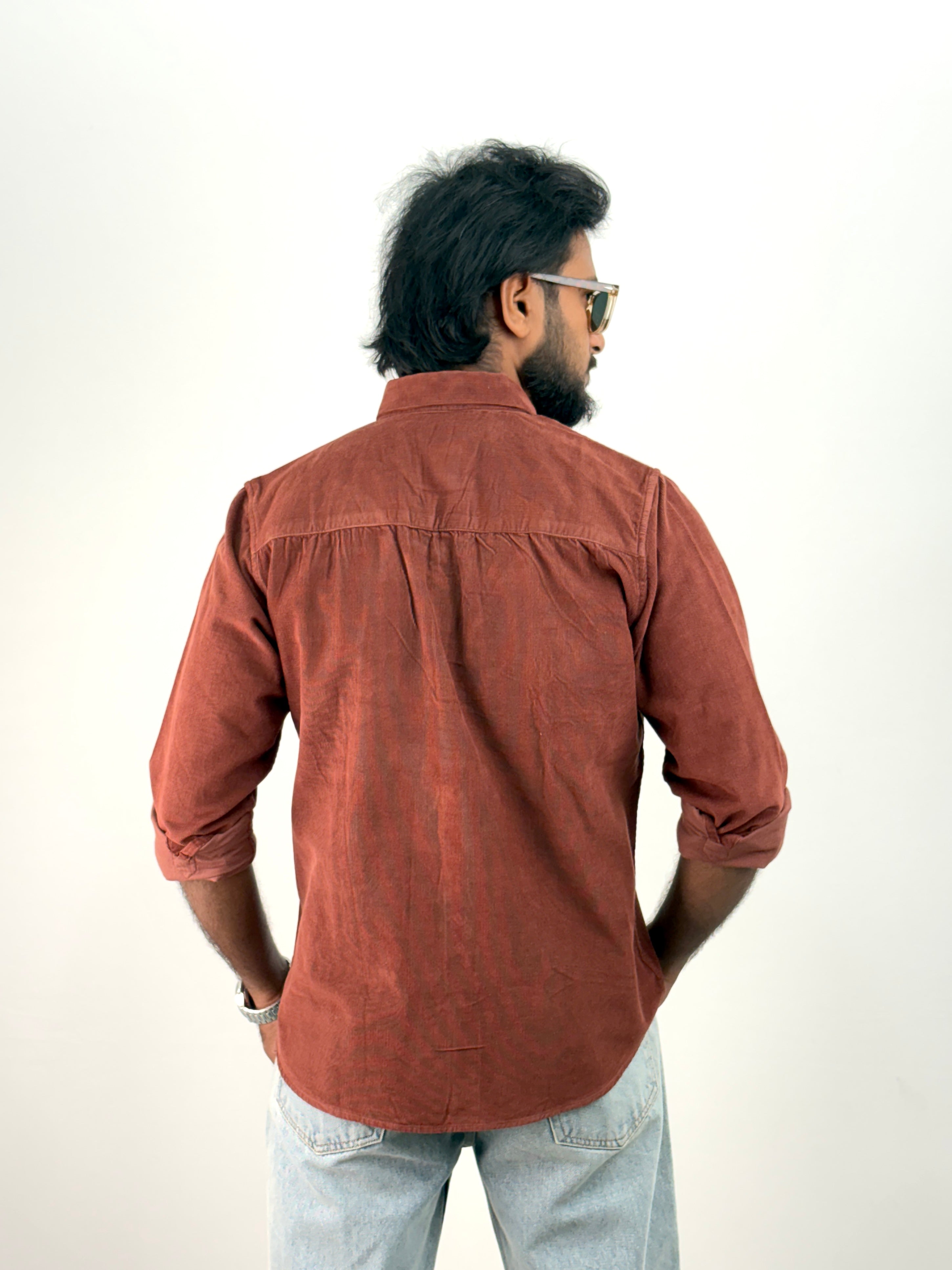 Brick Red Corduroy Shirt