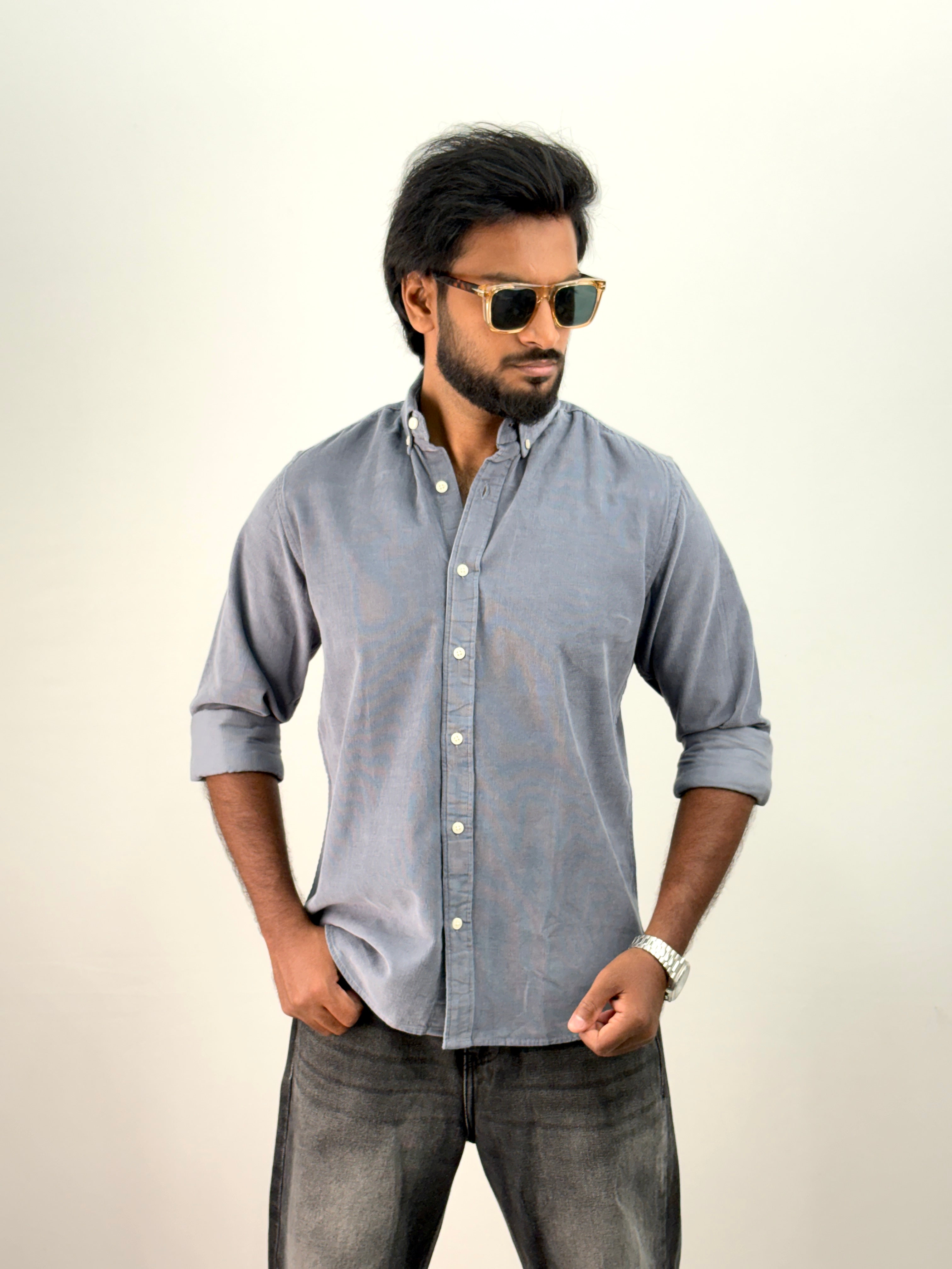 Grey Corduroy Shirt
