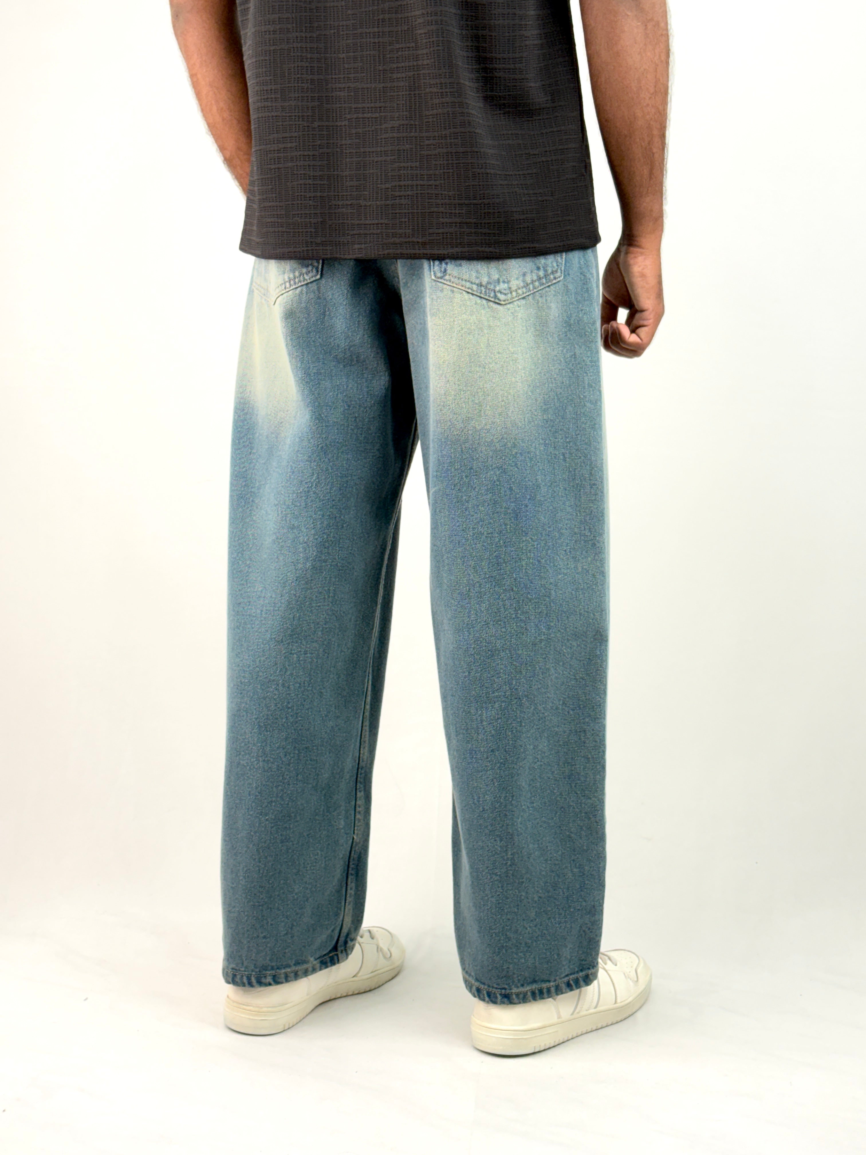 Teal Blue Baggy Jean
