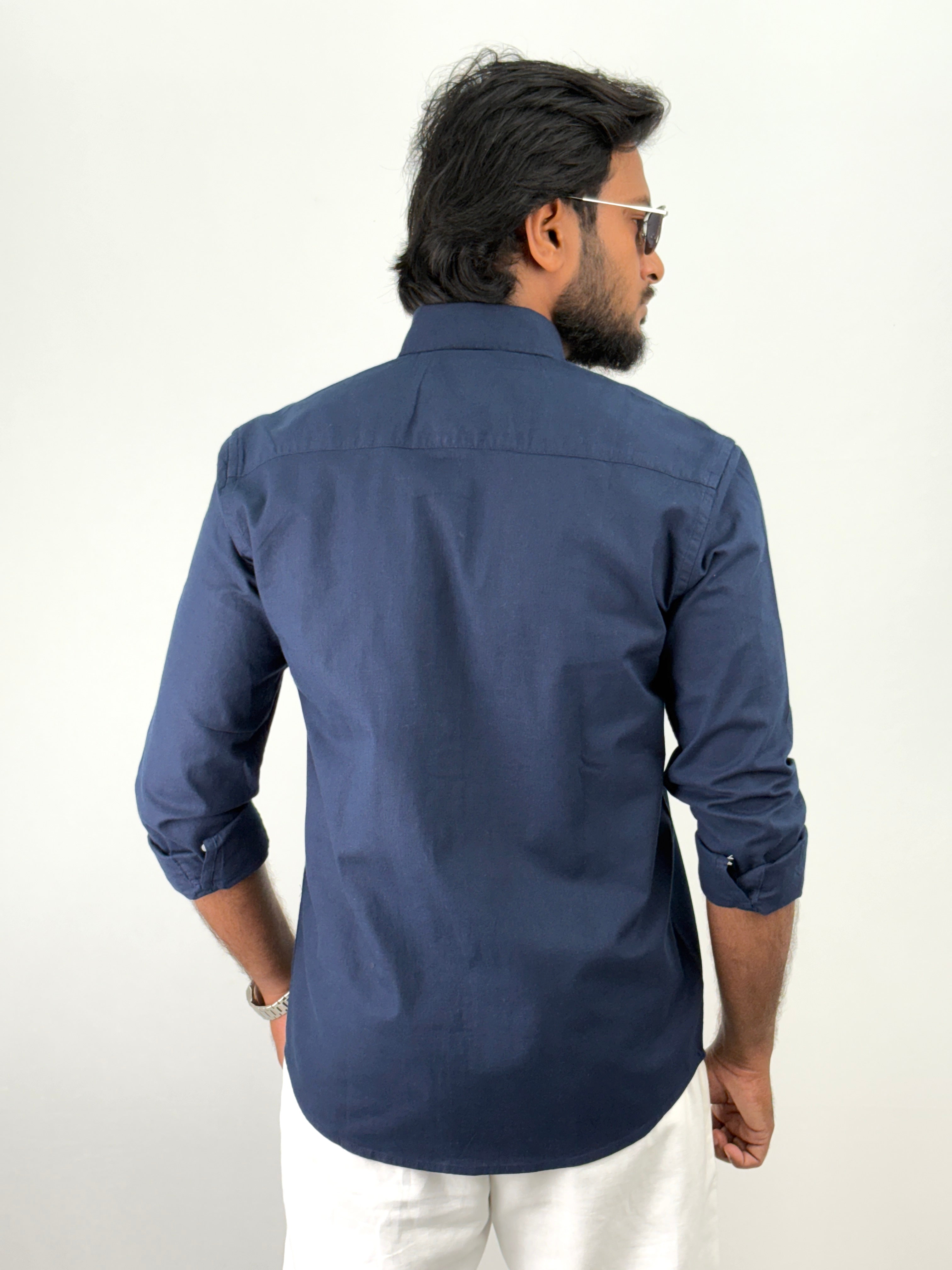 Navy Linen Shirts