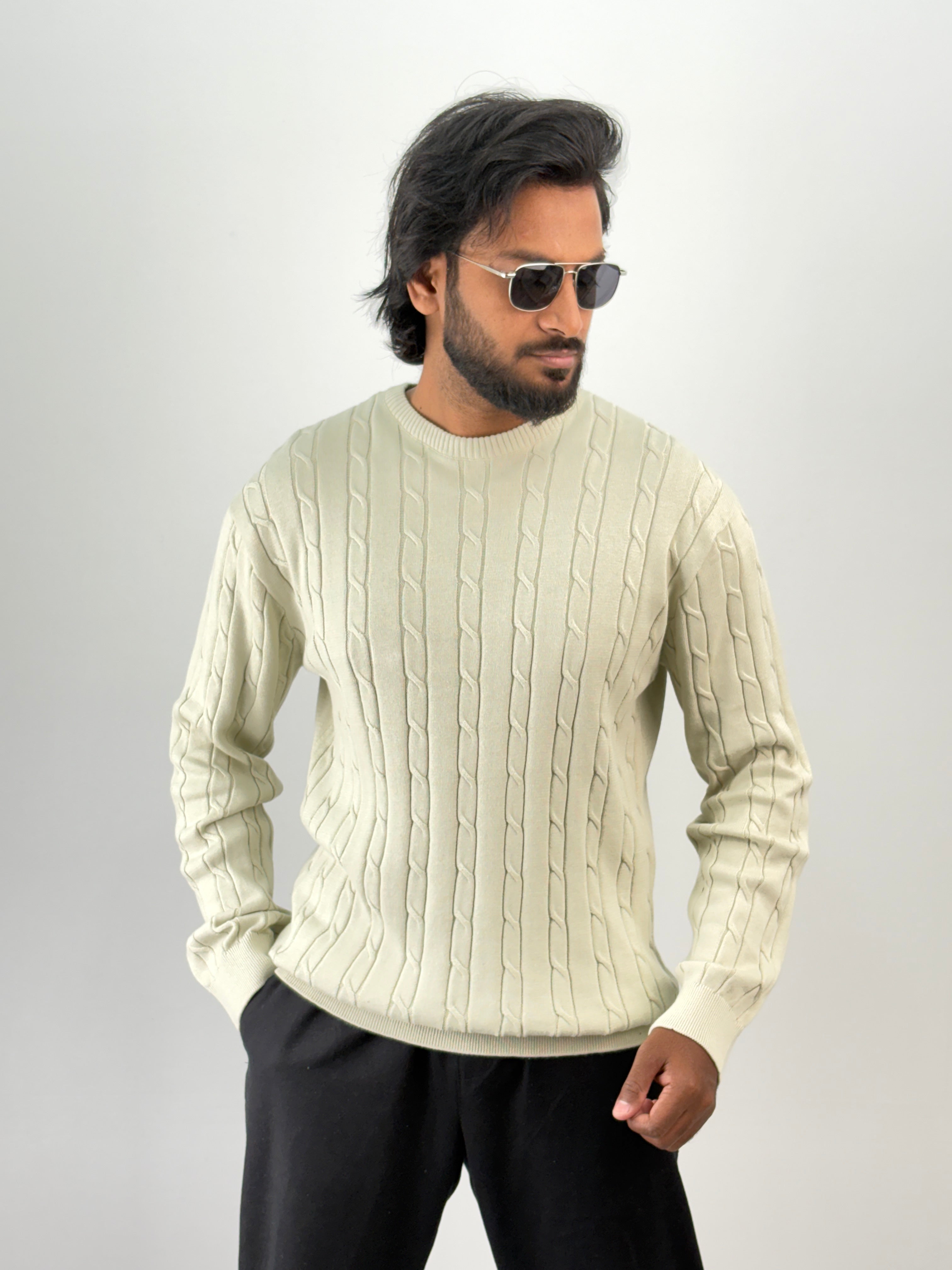 Cream Full Sleeve T-Shirt