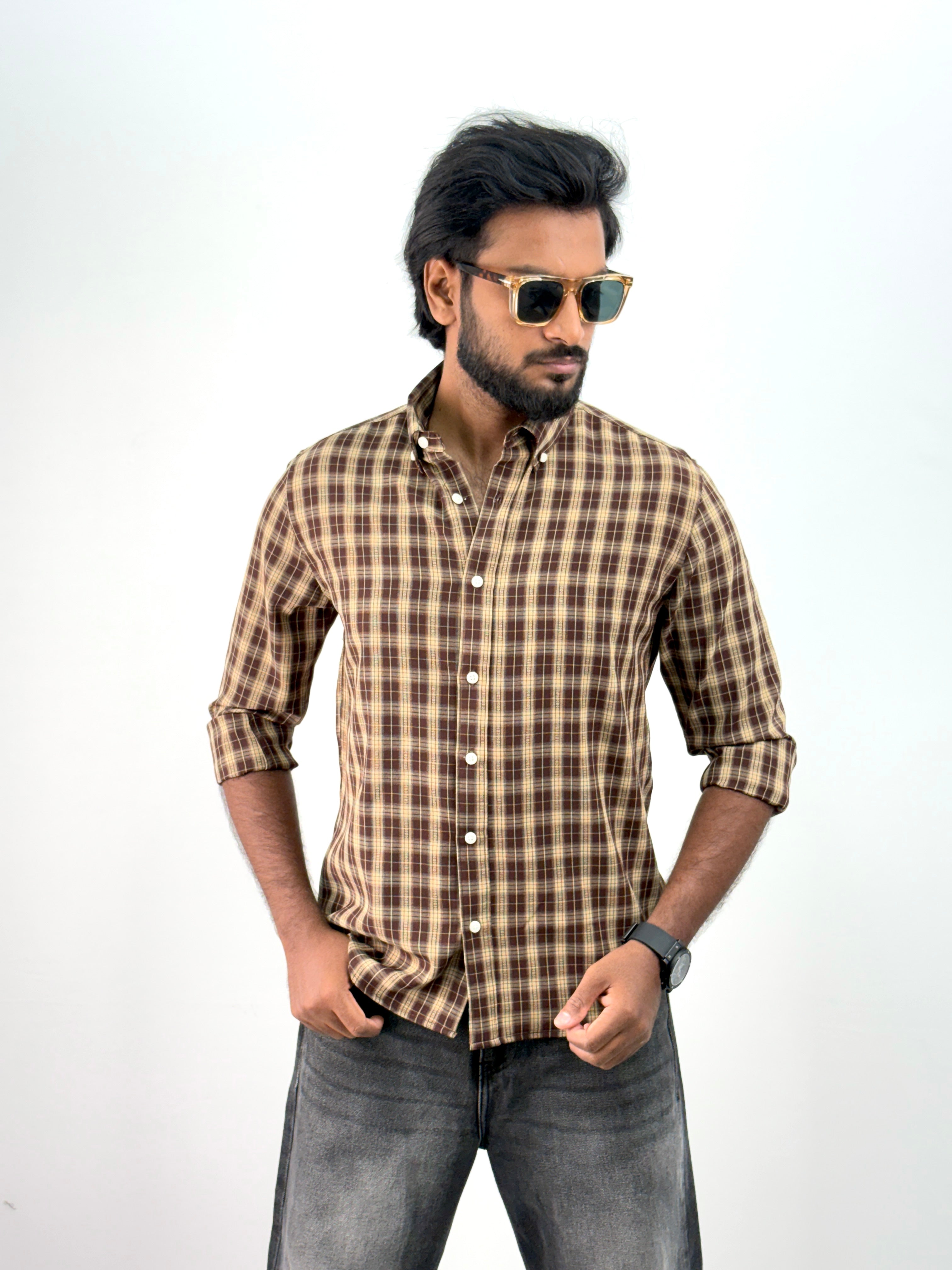 Coffee Flannel Shirt
