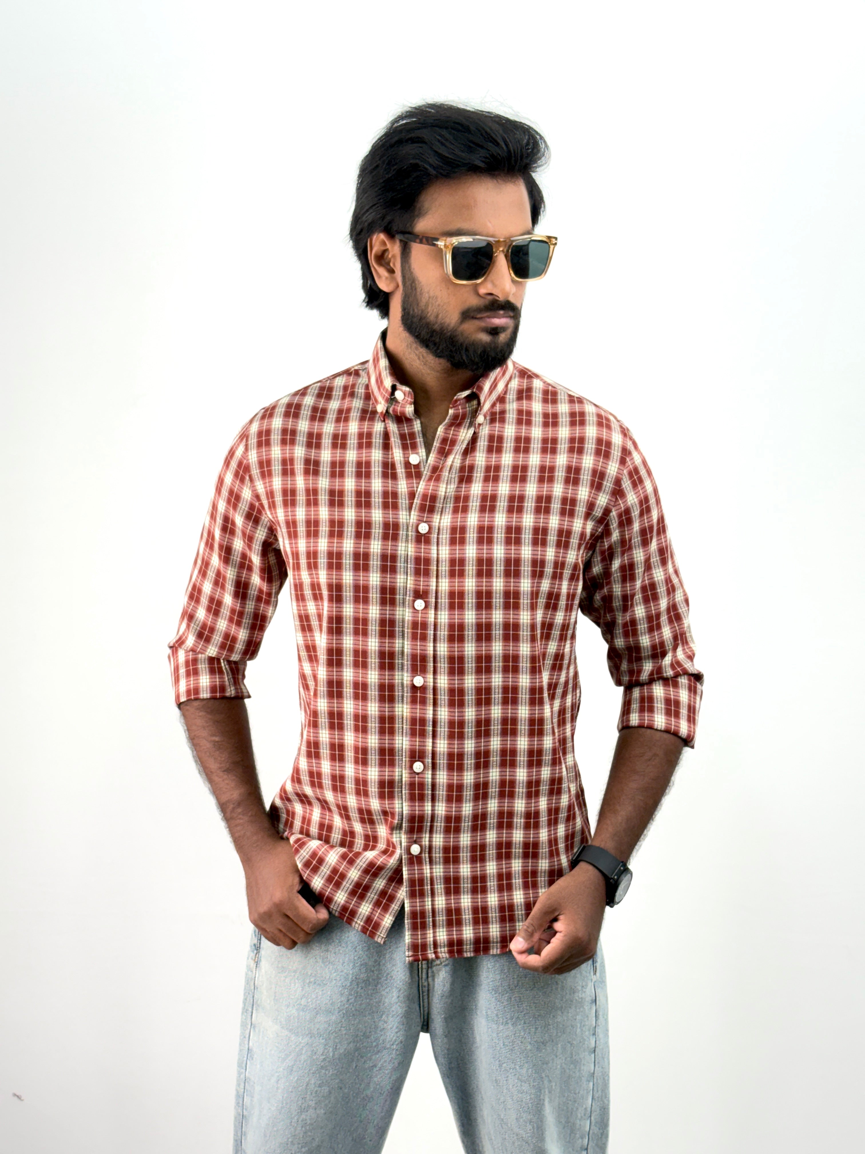 White Red Flannel Shirt