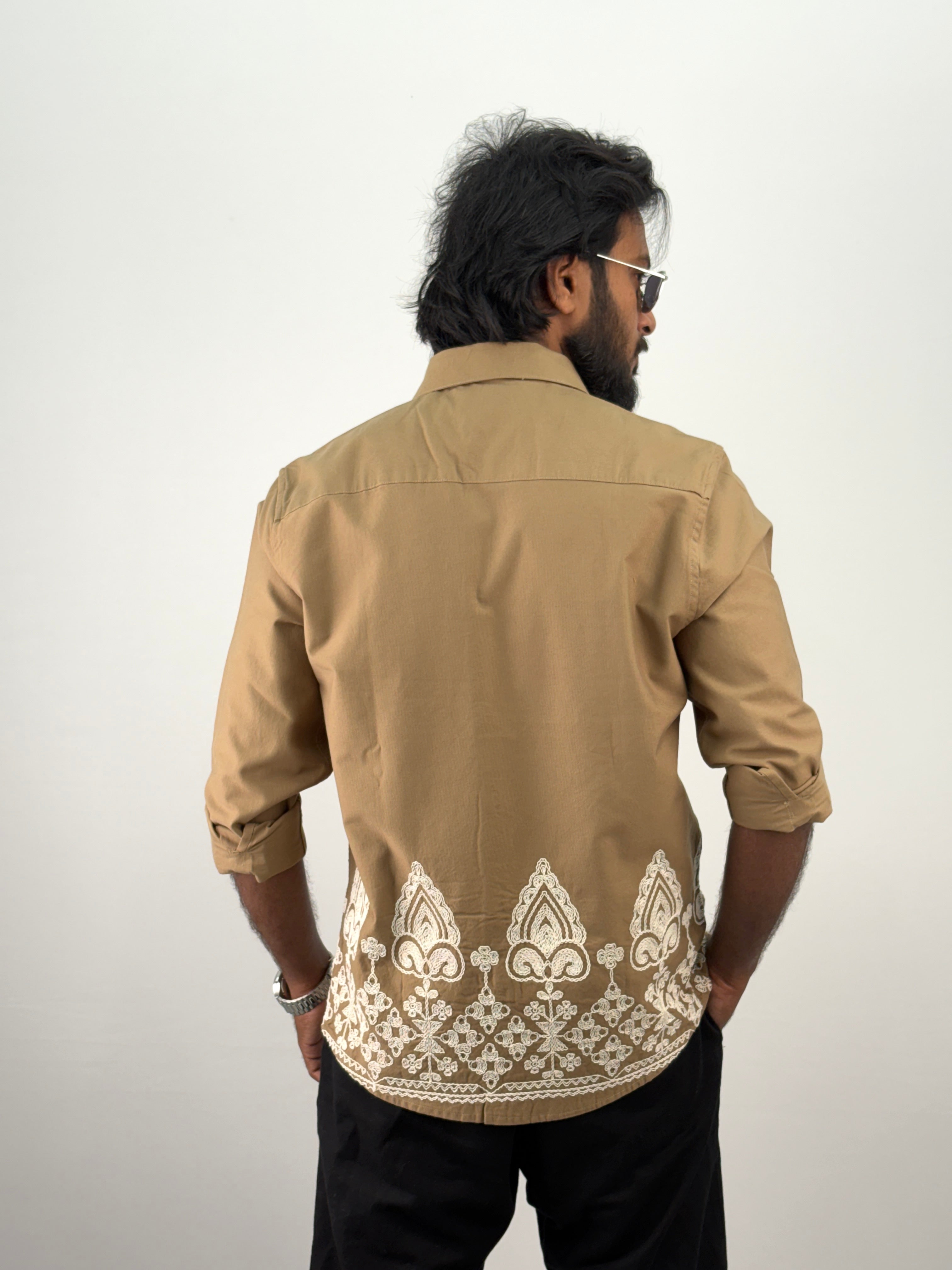 Khaki Embroidery Shirt
