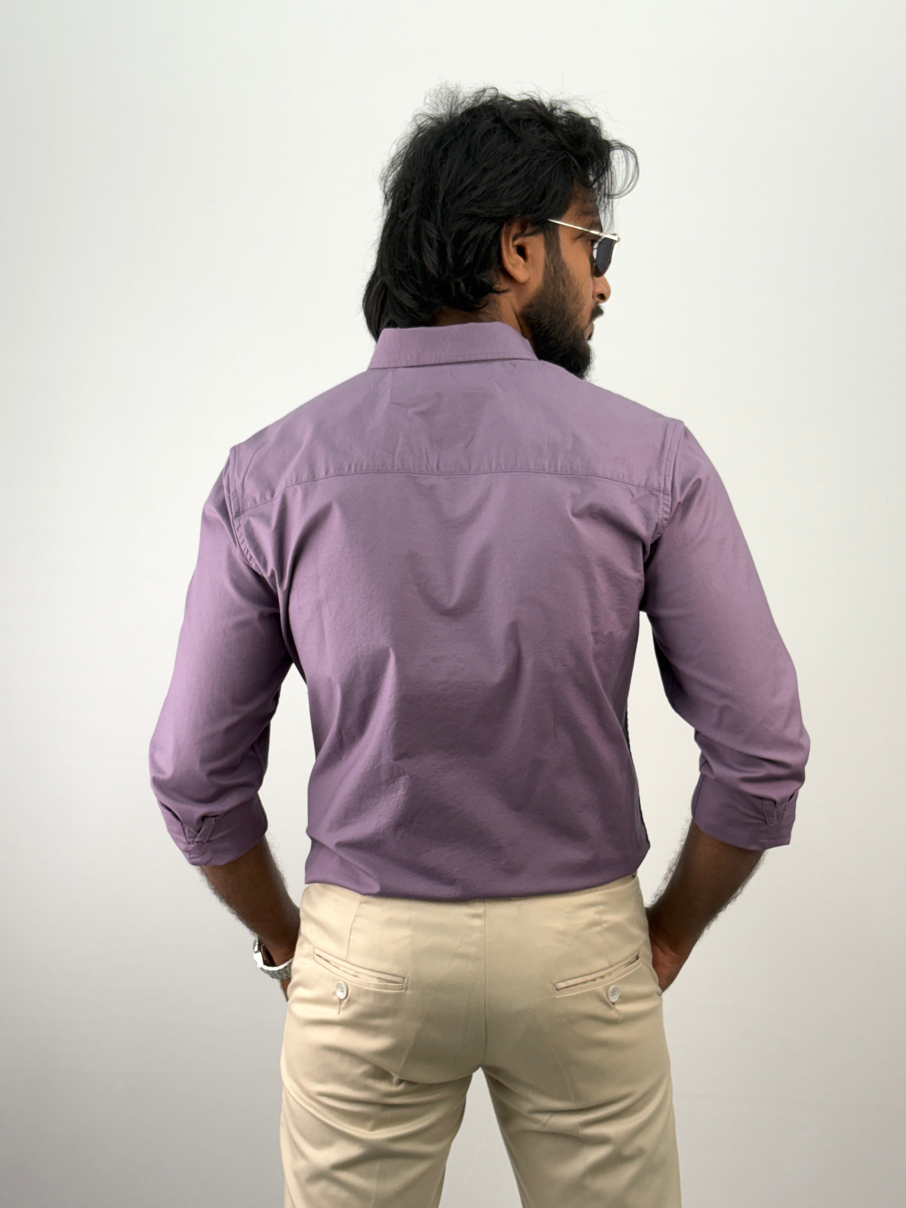 Lavender Plain Oxford Shirt 4