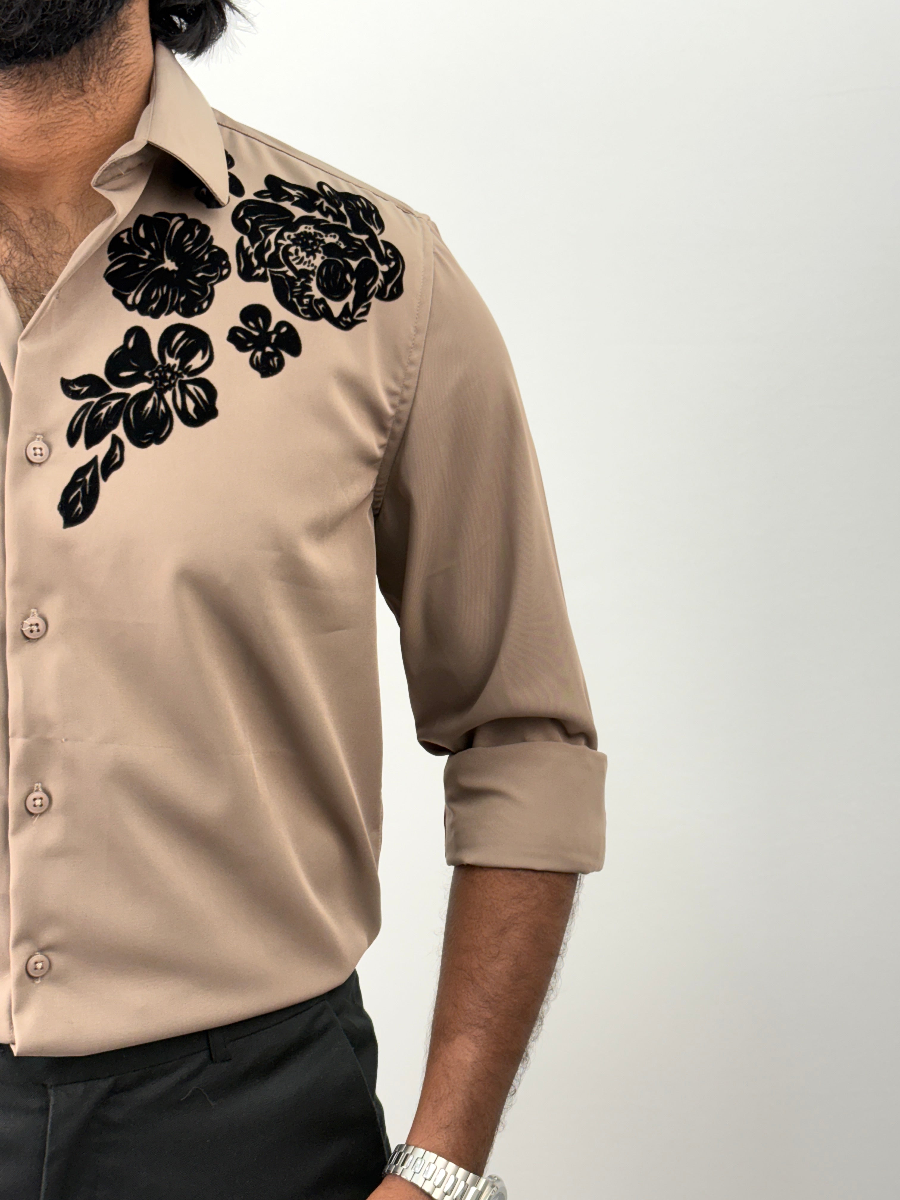 Light Brown Flock IMP Printed Shirt