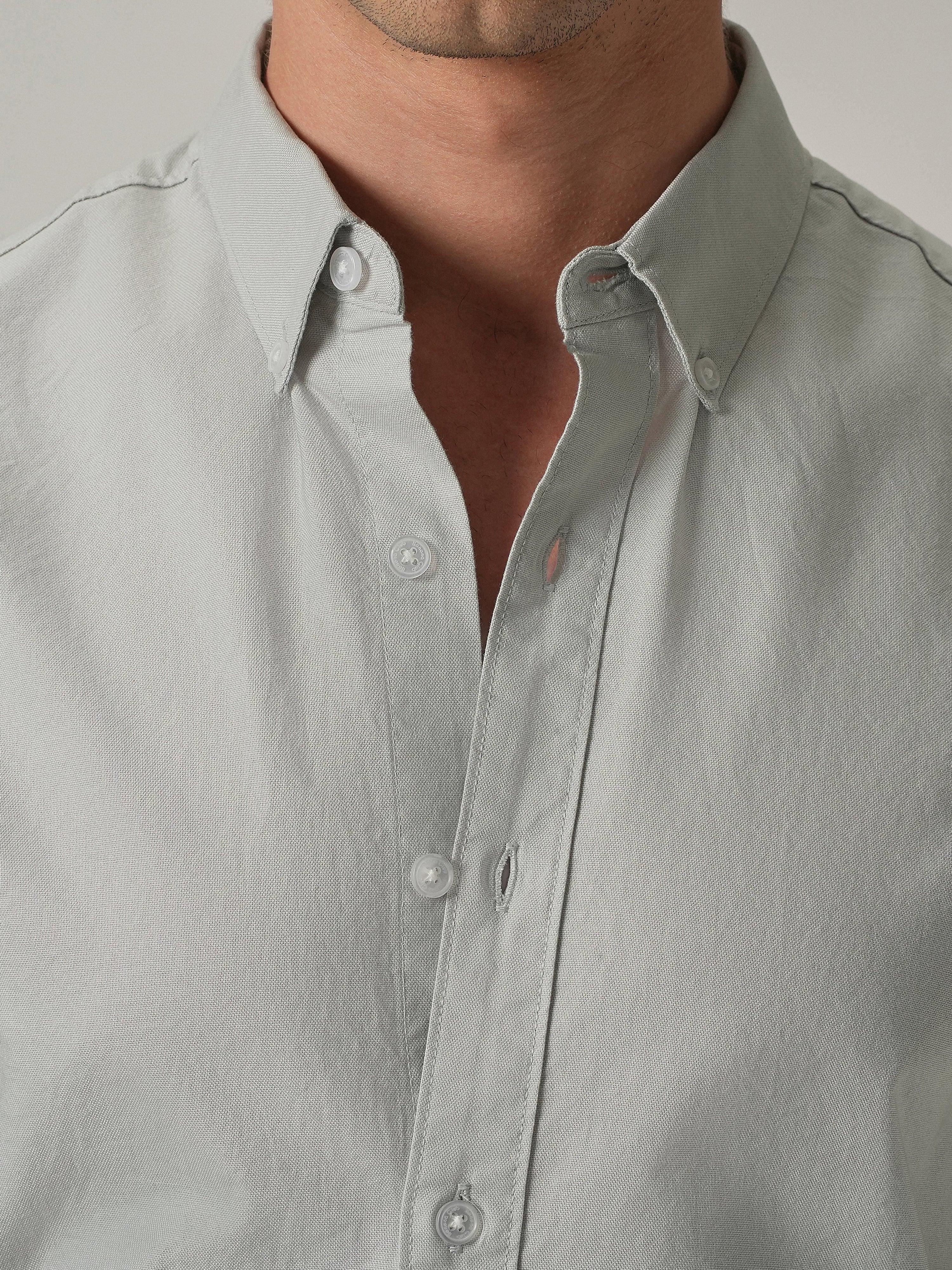 Light Grey Plain Elbow Patch Shirt