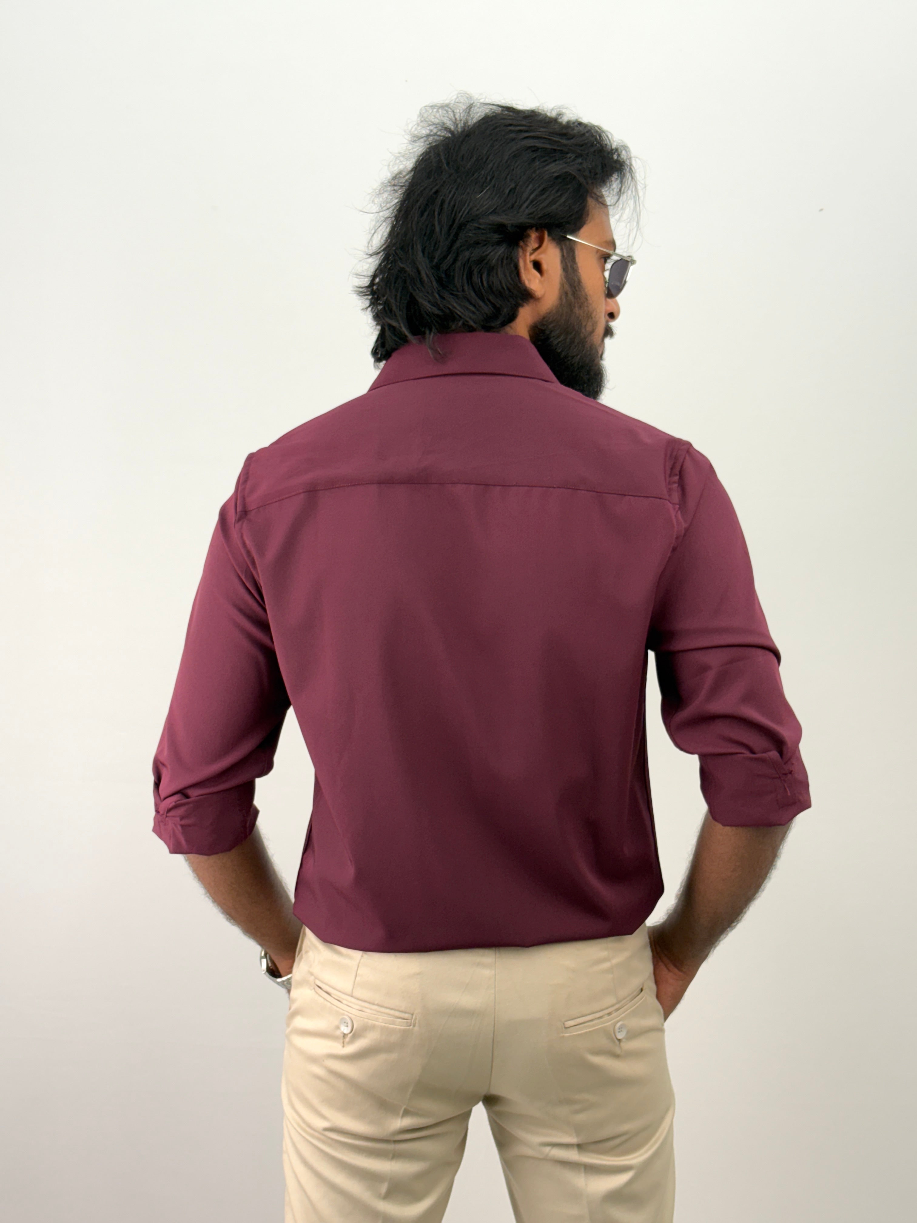 Maroon Flock IMP Printed Shirt
