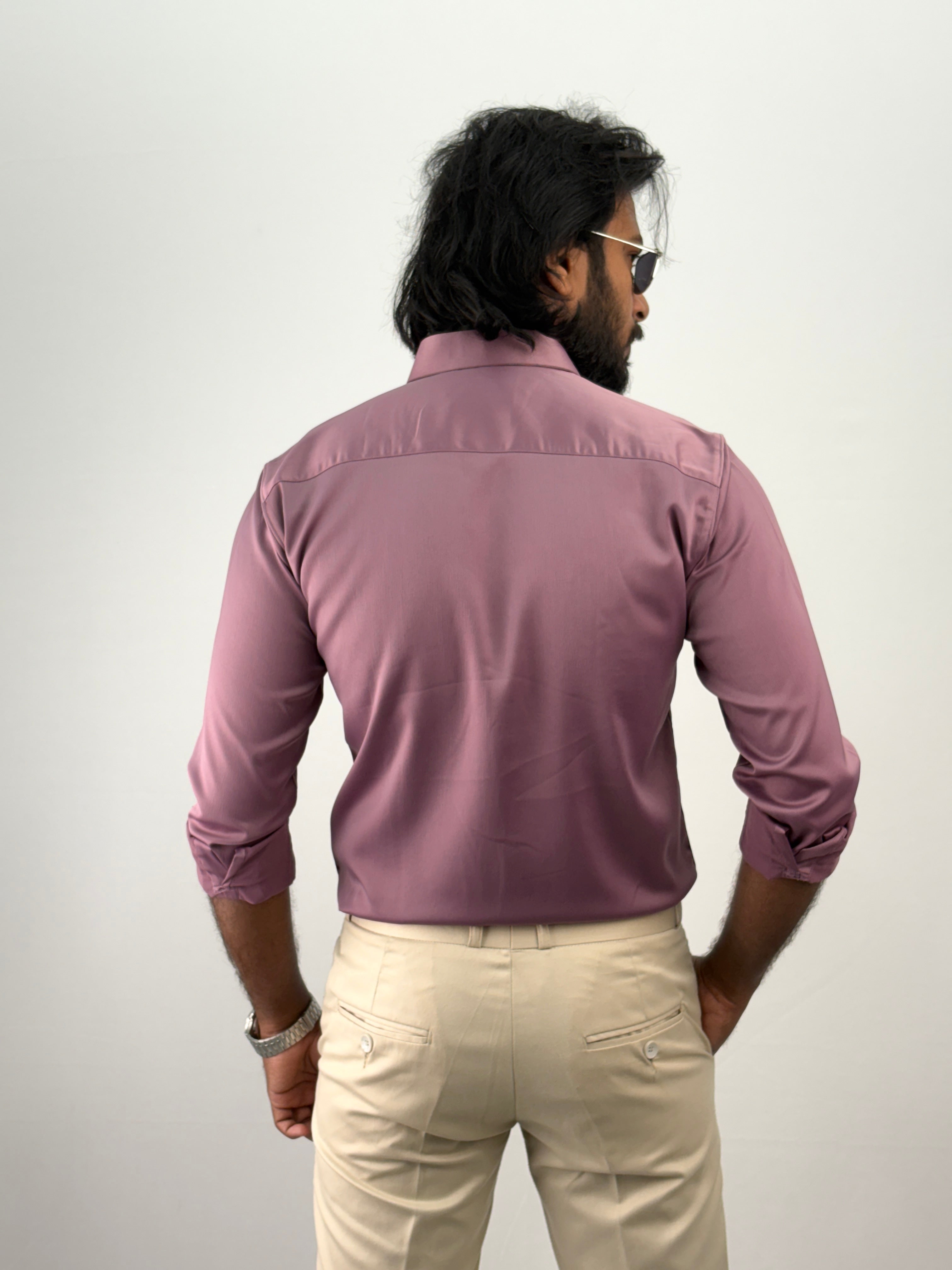 Mauve Designer Stone Work Shirt 10