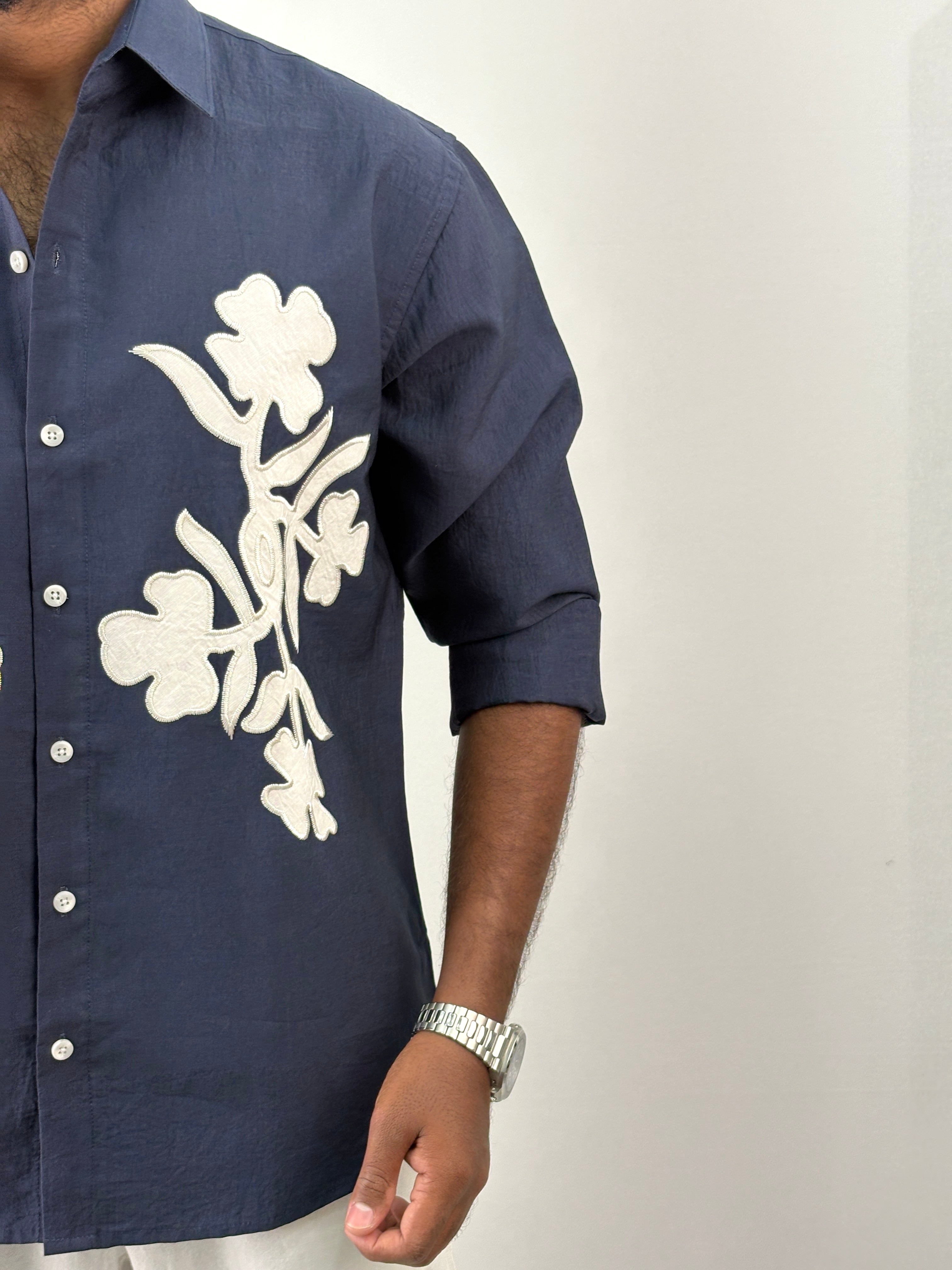 Navy Embroidery Shirt 11