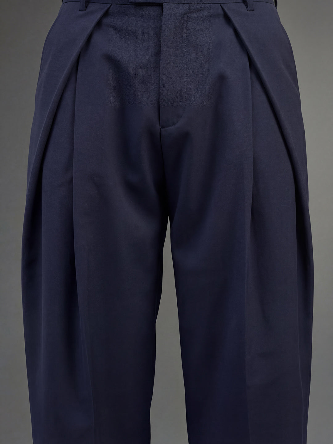 Navy Pleated Korean Trousers