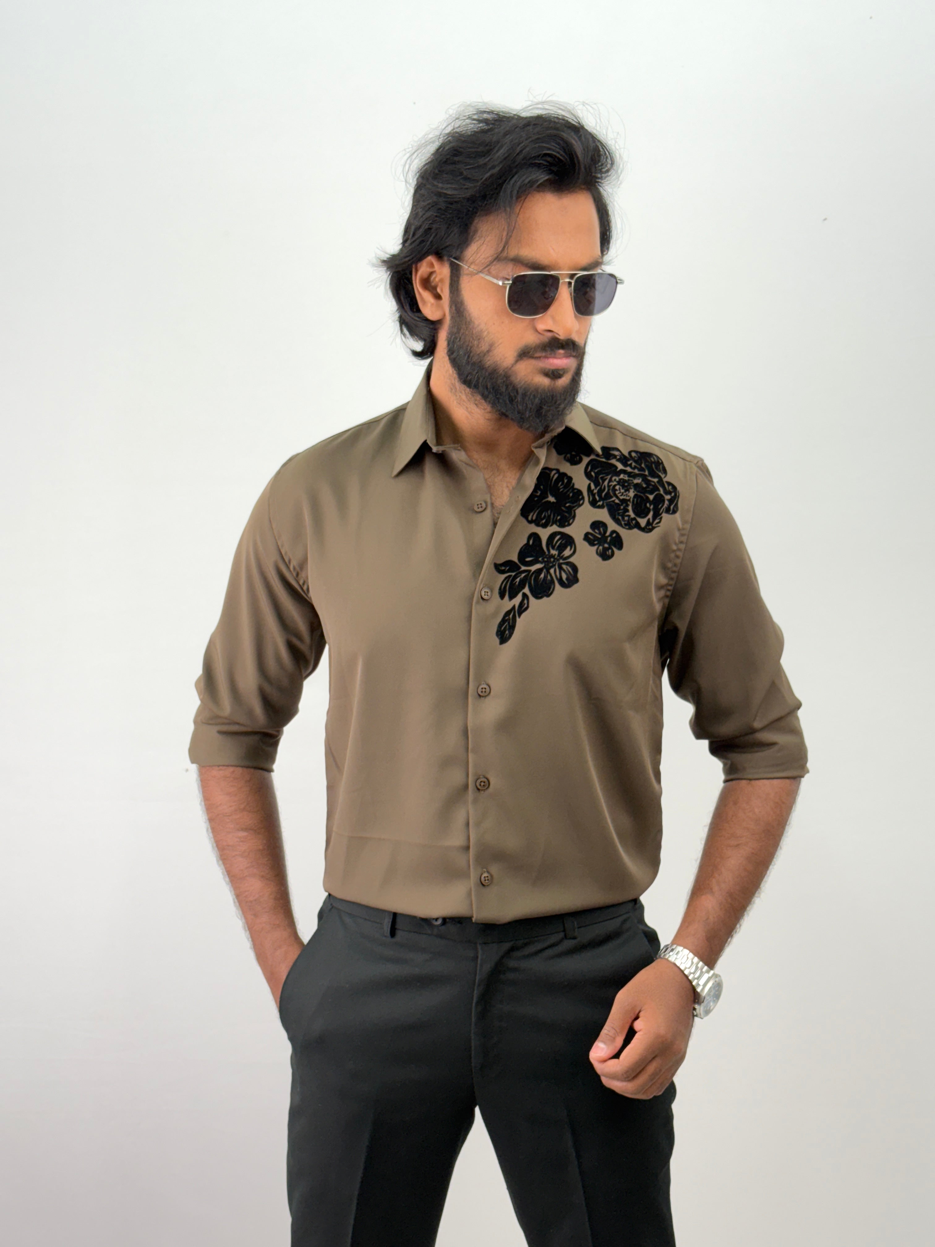 Olive Flock IMP Printed Shirt