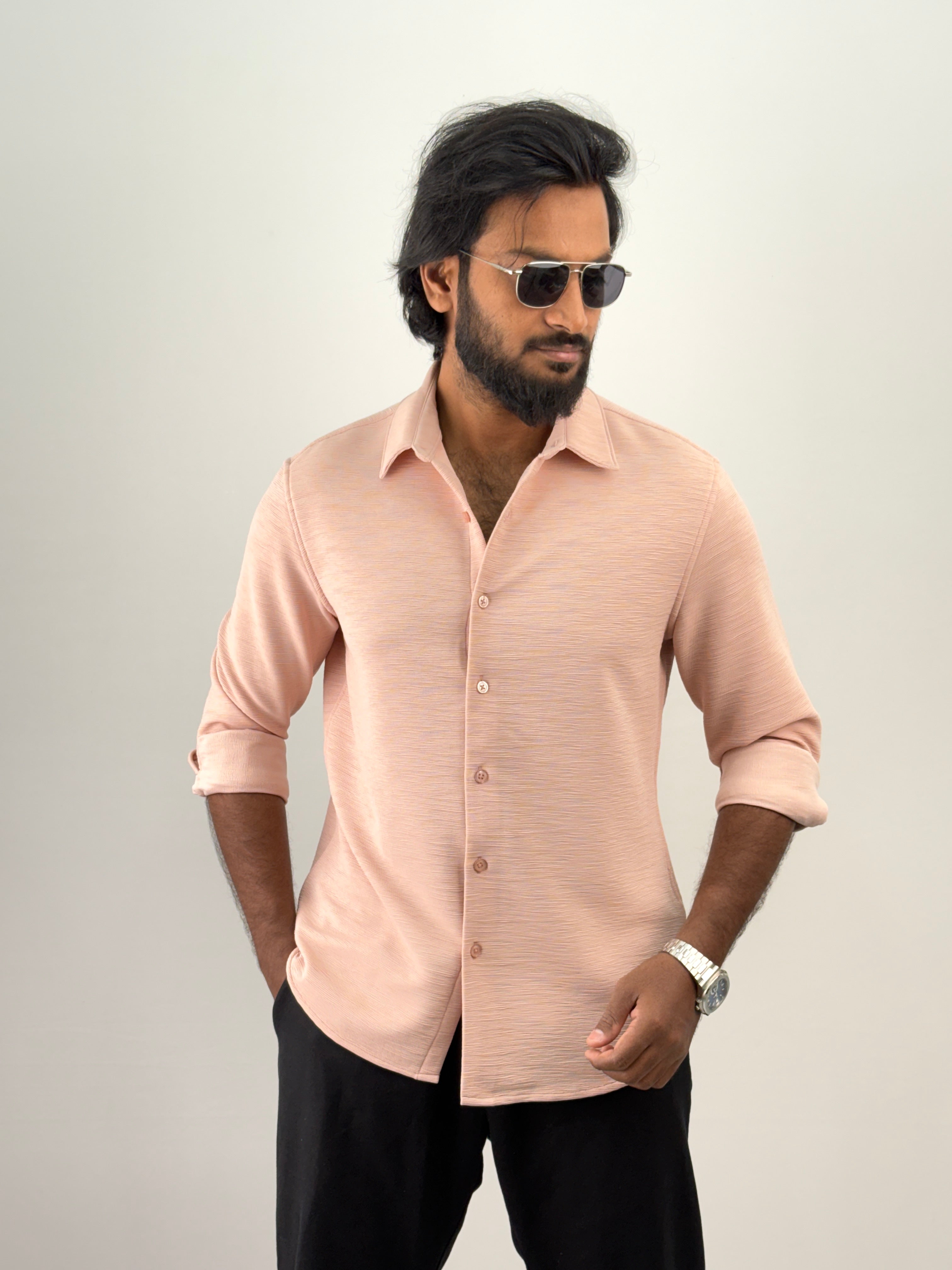 Peach Textured Shirt