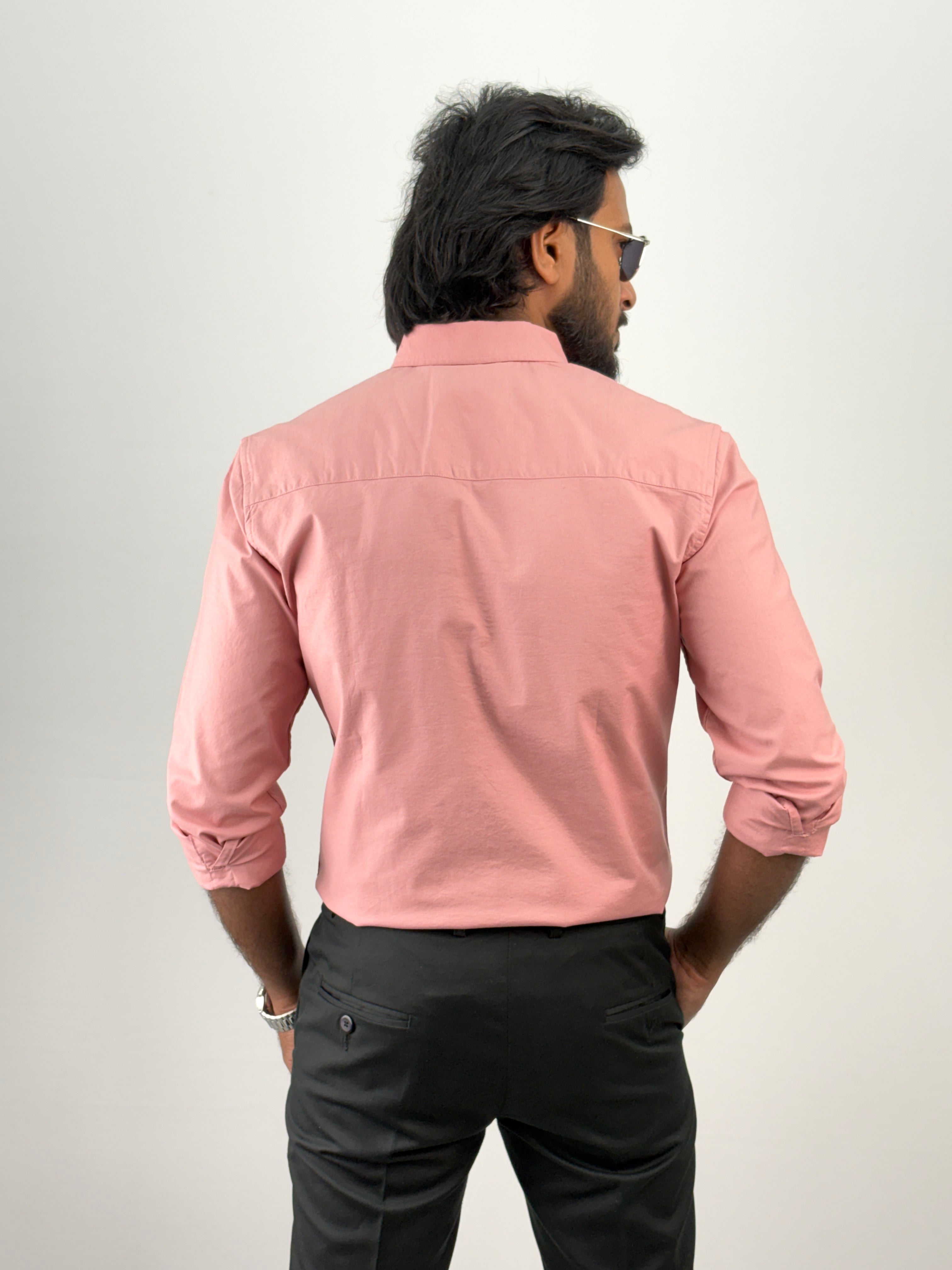 Peach Plain Oxford Shirt 4