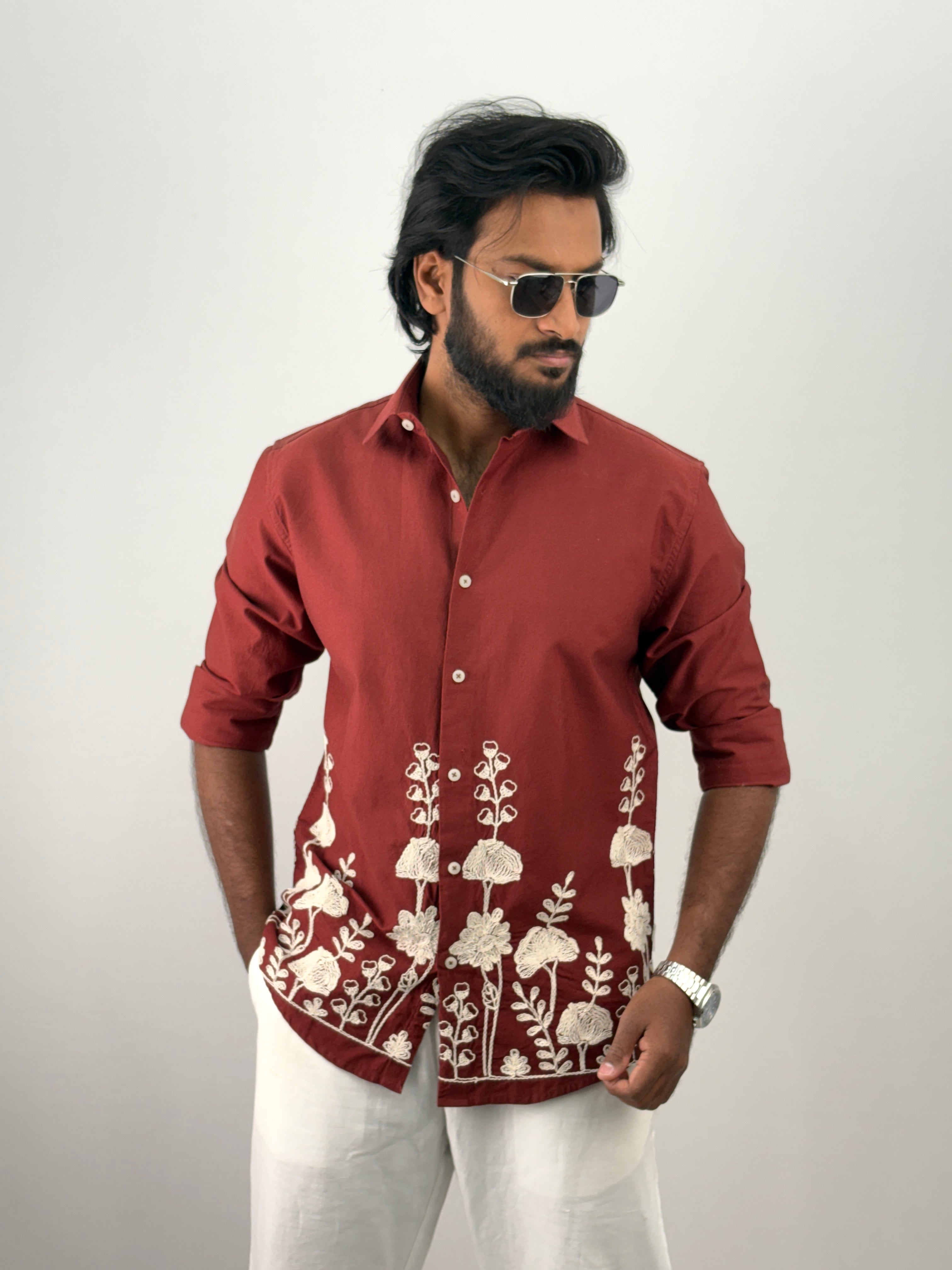 Red Embroidery Shirt