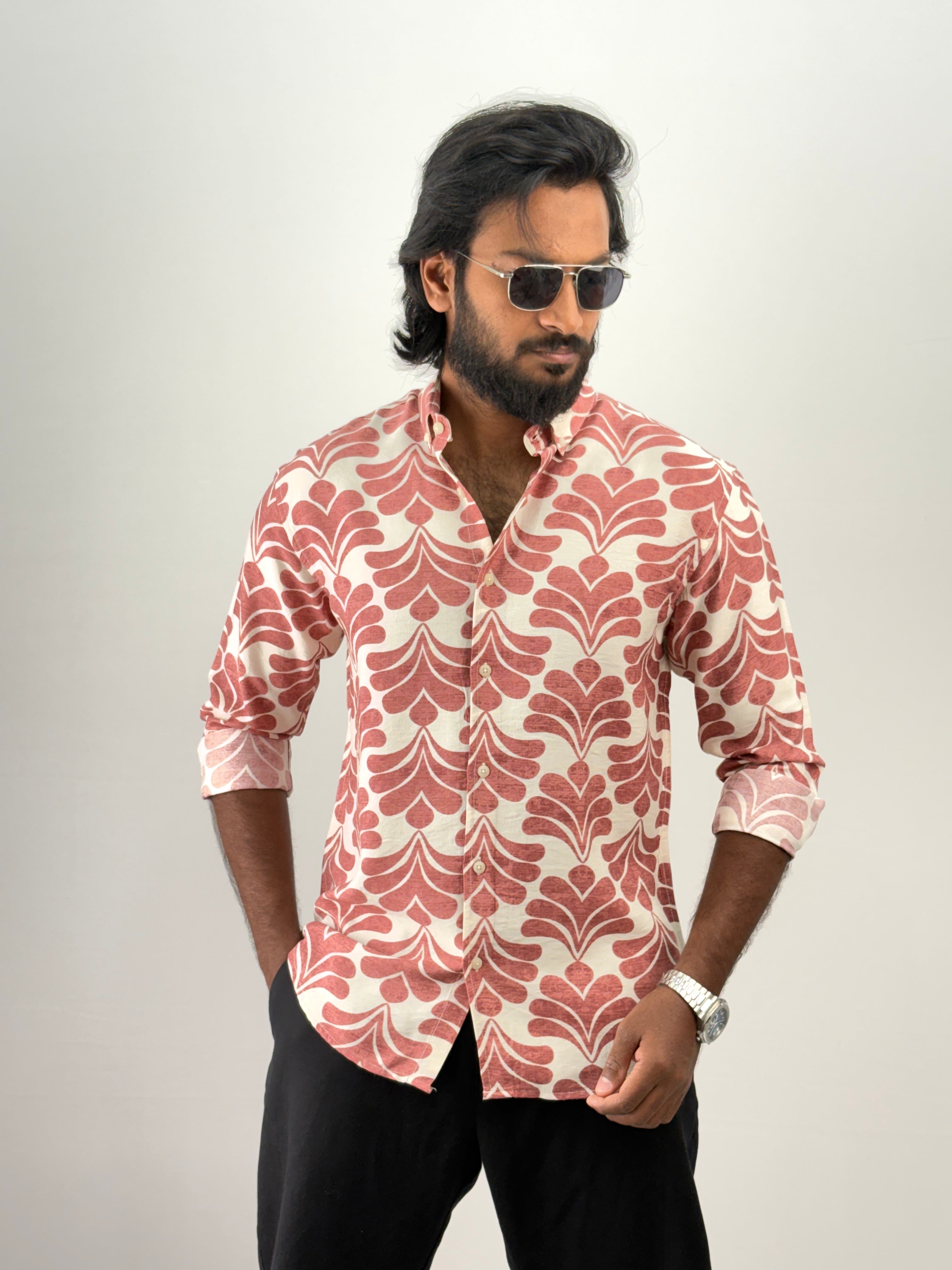 Red Printed Shirt