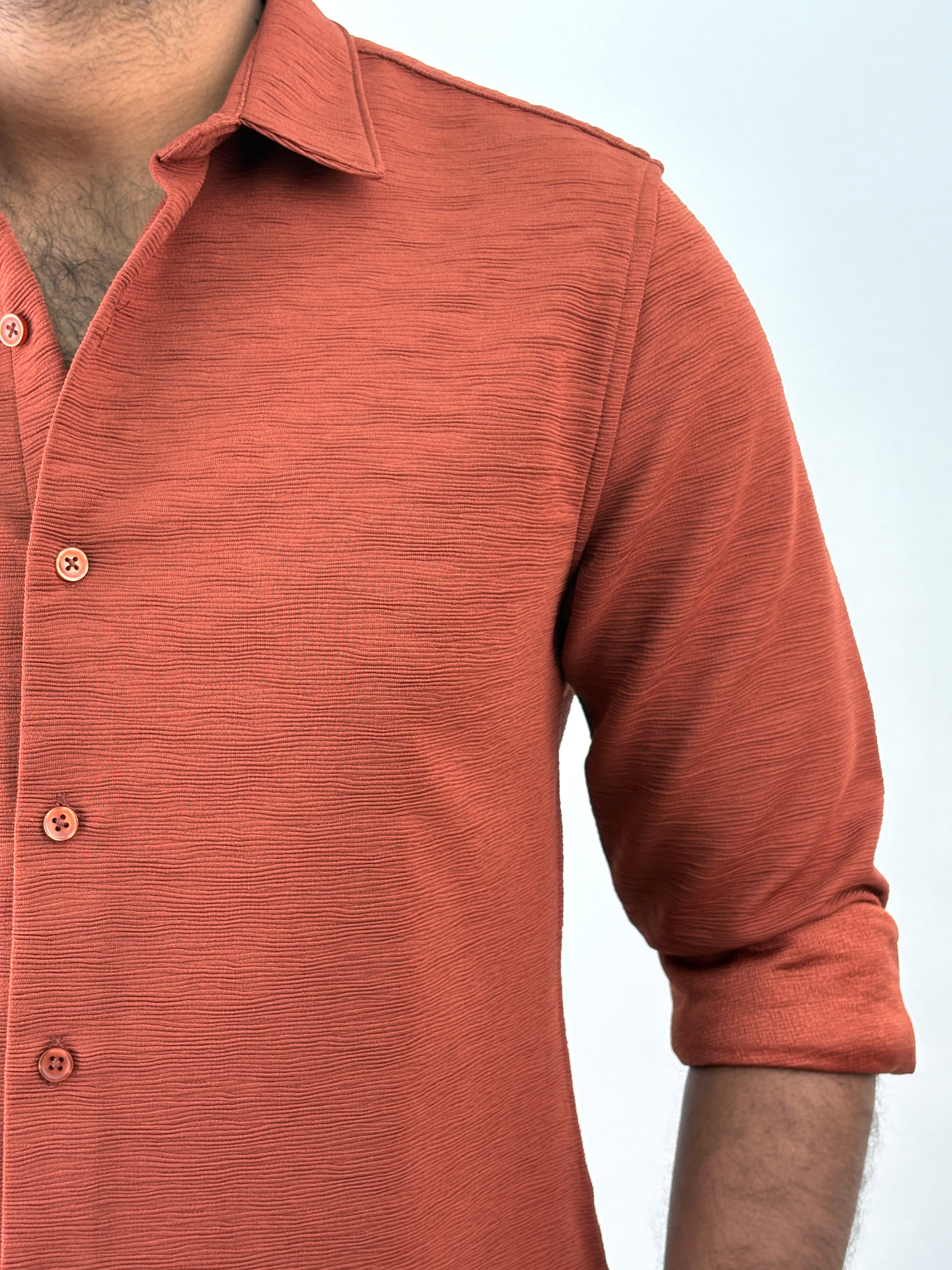 Red Textured Shirt