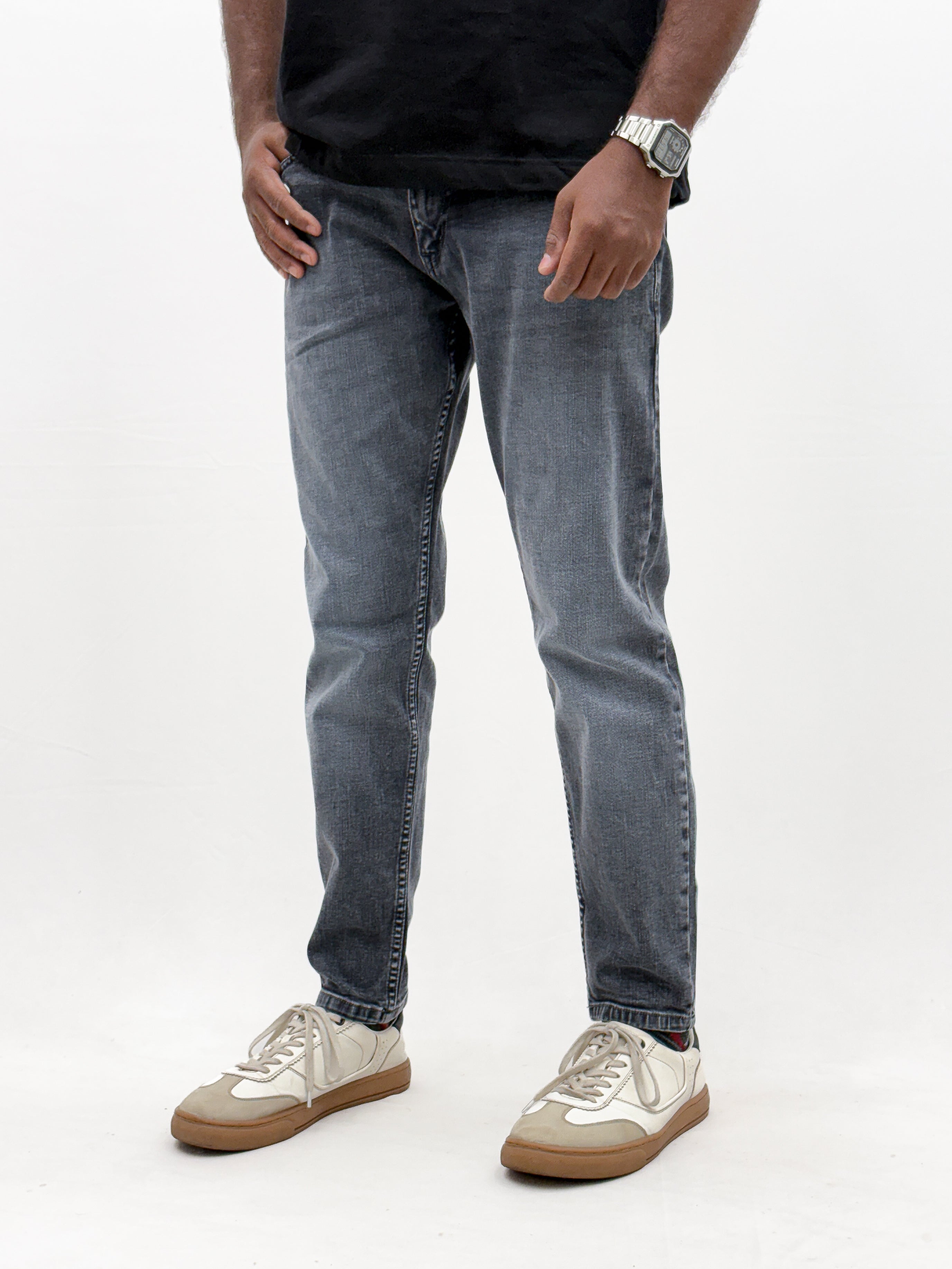 Grey Ankle Fit Jean